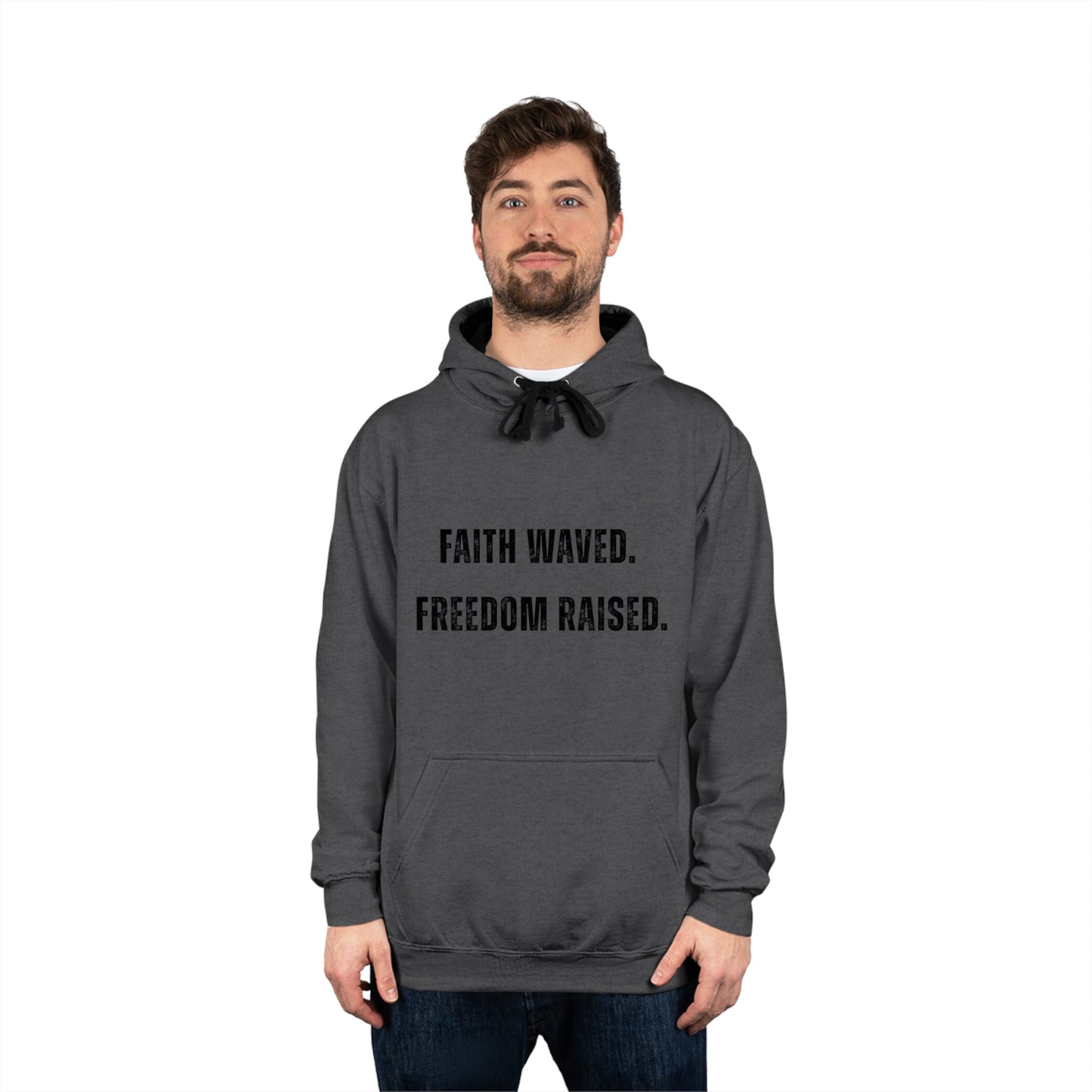 Sweatshirt Faith-Inspired Unisex Varsity Hoodie Freedom Raised Spiritual Gift Casual Wear Godly Apparel Patriotic Sweatshirt