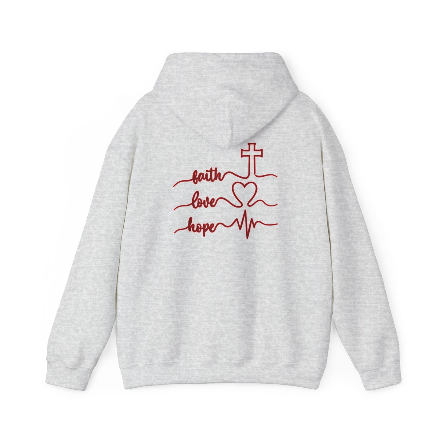 Sweatshirt Faith & Love Heavy Blend Hoodie Unisex Sweatshirt for Inspiration and Comfort Christian Religious Gift