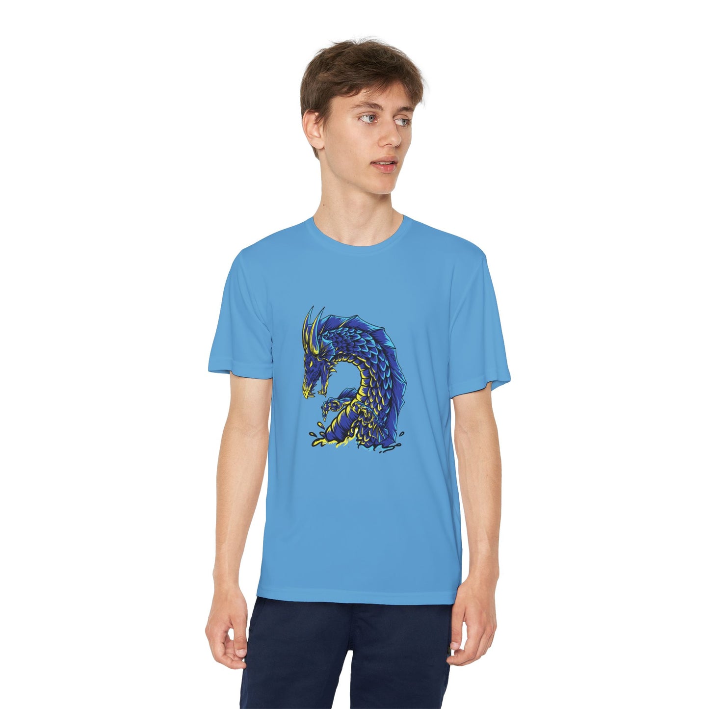 T-Shirt Youth Dragon Graphic Tee Competitive Spirit Shirt for Kids Epic Dragon Art Birthday Gift Sports Event Apparel