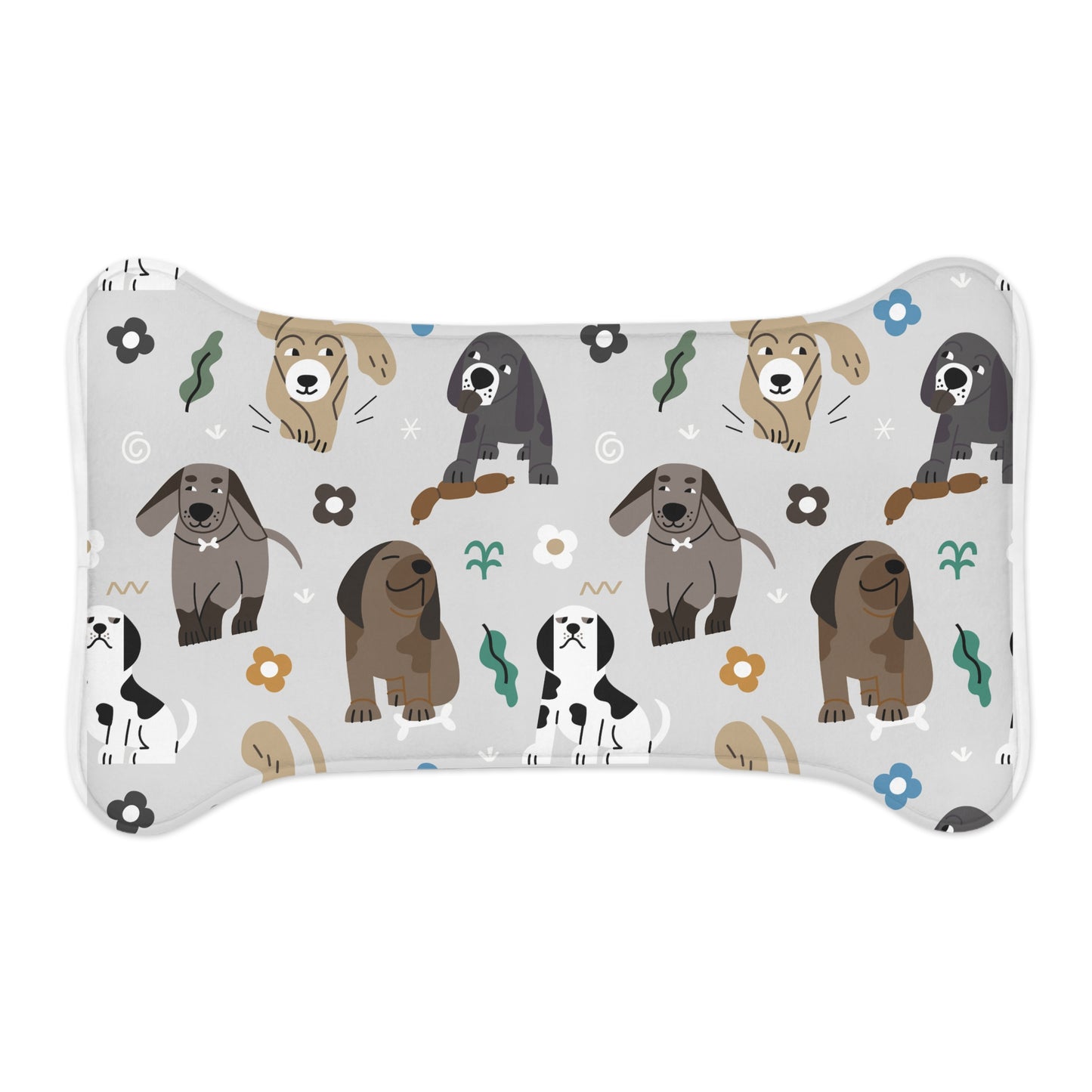 Pet Food Mat Cute Feeding Mat Pet Decor Animal Lover Gift Dog Themed Pet Supplies Bone Shape Food Mat None Slip Floor Protection