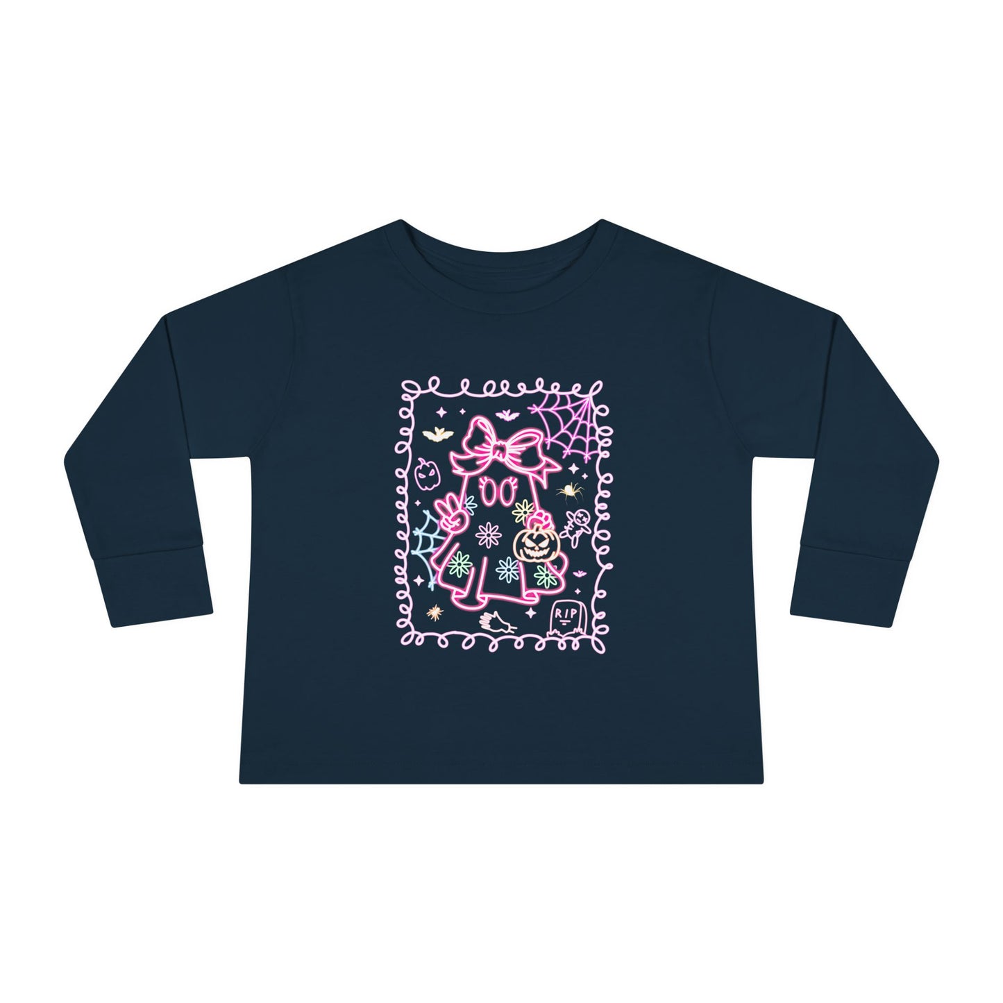 T-Shirt Cute Cat Toddler Long Sleeve Tee Adorable Gift Kids' Fashion Playdate Outfit Baby Shower Present Everyday Wear Halloween