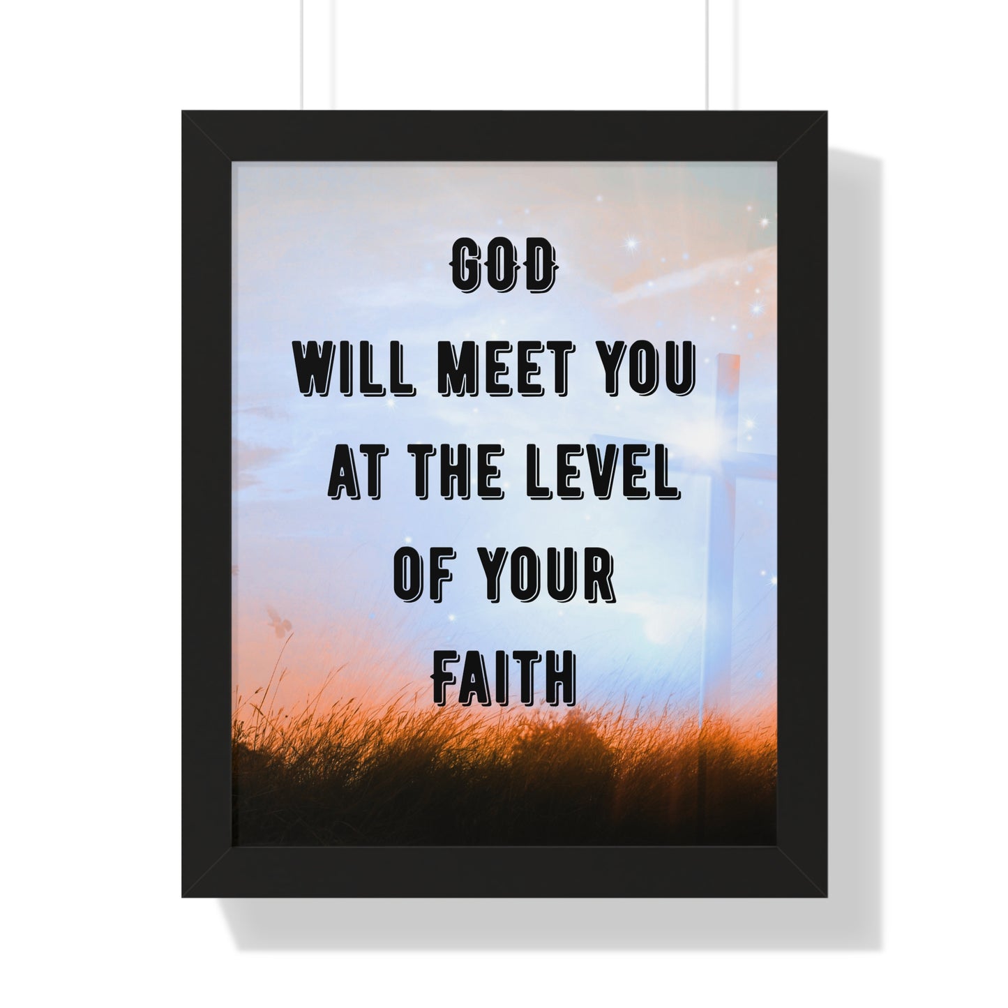 Framed Vertical Poster for Home Decor Motivational Wall Art Faith-Based Gift Spiritual Decor Inspirational Christian