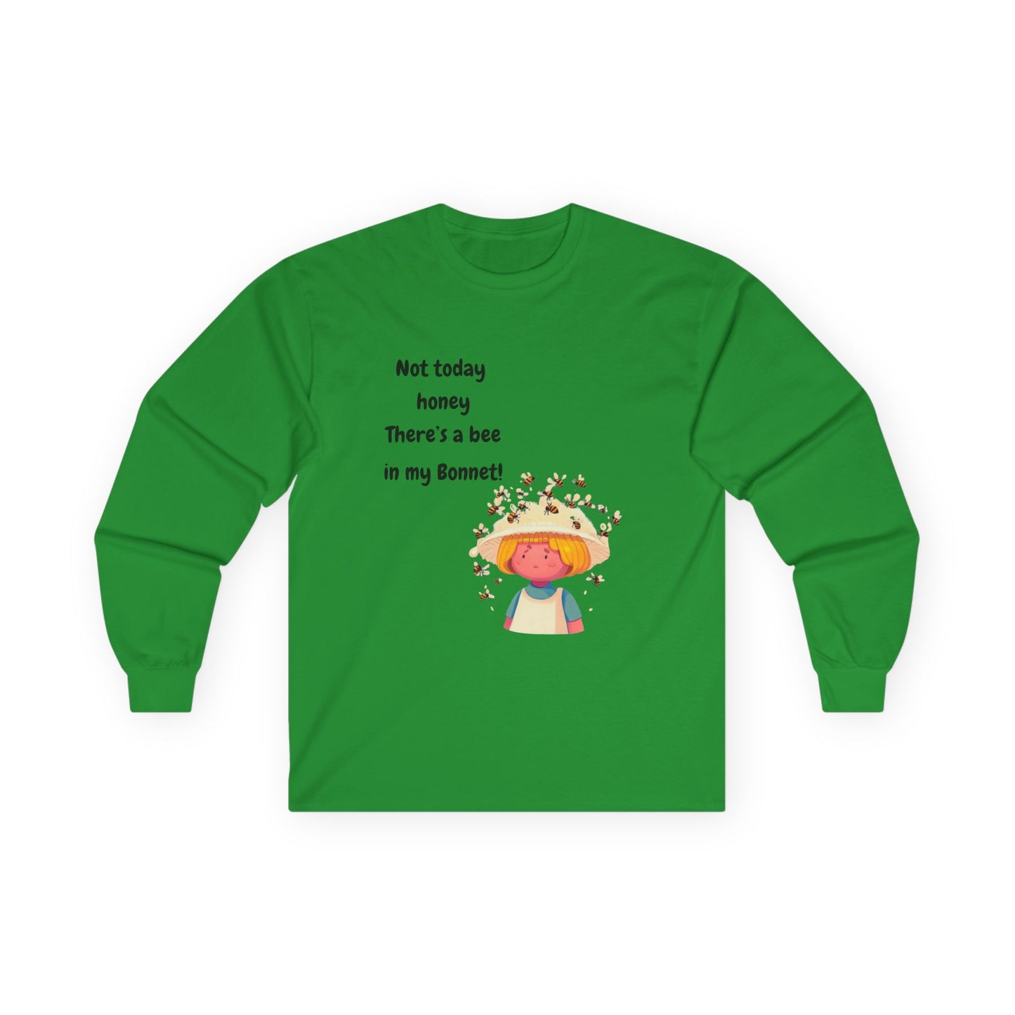 T-Shirt Unisex Long Sleeve Tee with Funny Bee Design Casual Wear Gift for Her Birthday, Summer Outfit Humorous Shirt