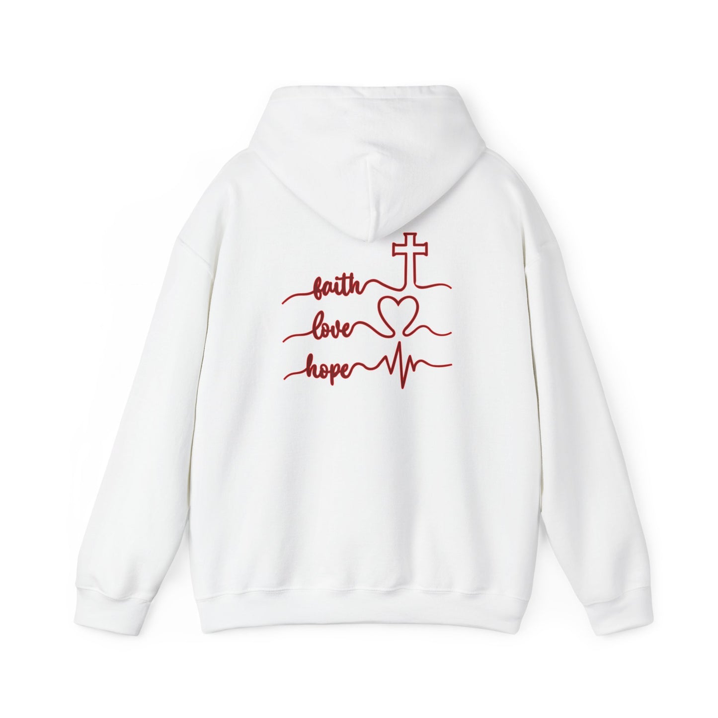 Sweatshirt Faith & Love Heavy Blend Hoodie Unisex Sweatshirt for Inspiration and Comfort Christian Religious Gift