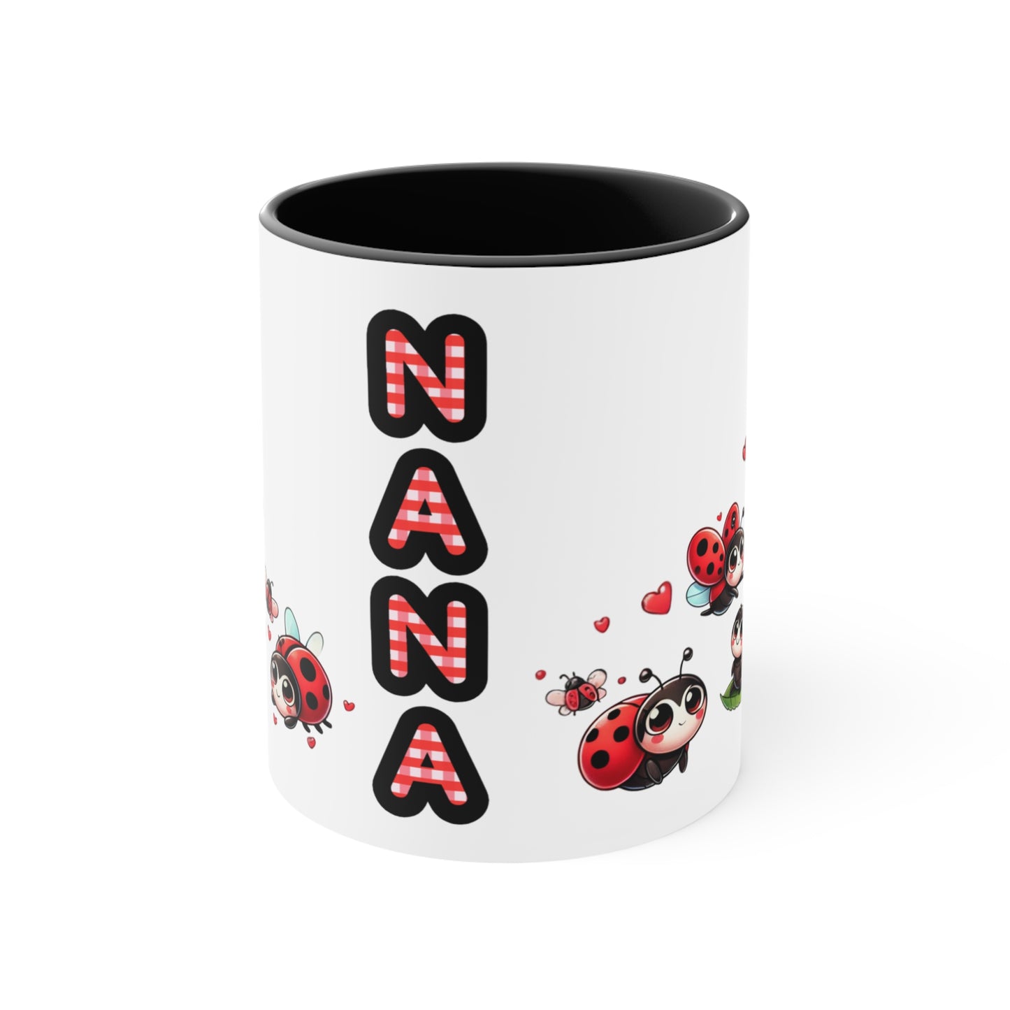 Coffee Mug Personalized Nana Ladybug Accent Mug - Cute Gift for Grandmothers