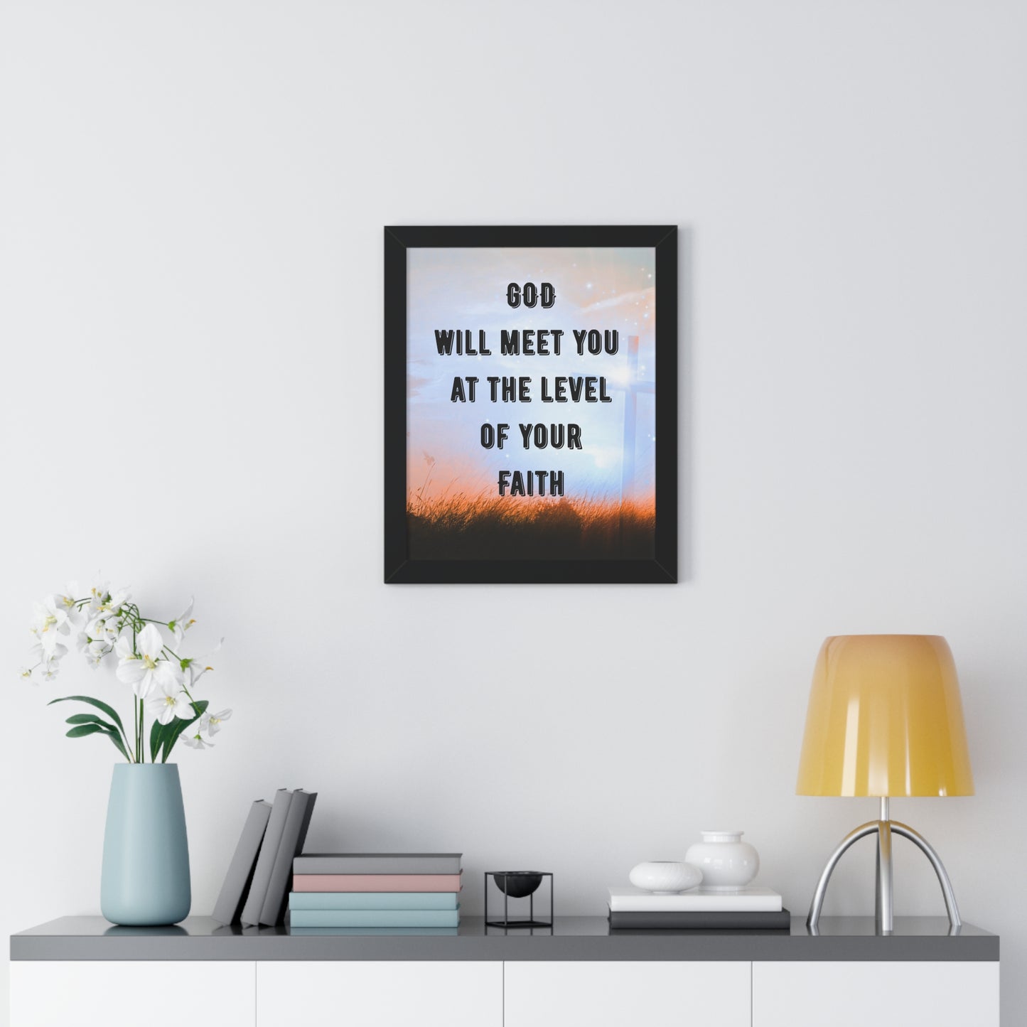 Framed Vertical Poster for Home Decor Motivational Wall Art Faith-Based Gift Spiritual Decor Inspirational Christian