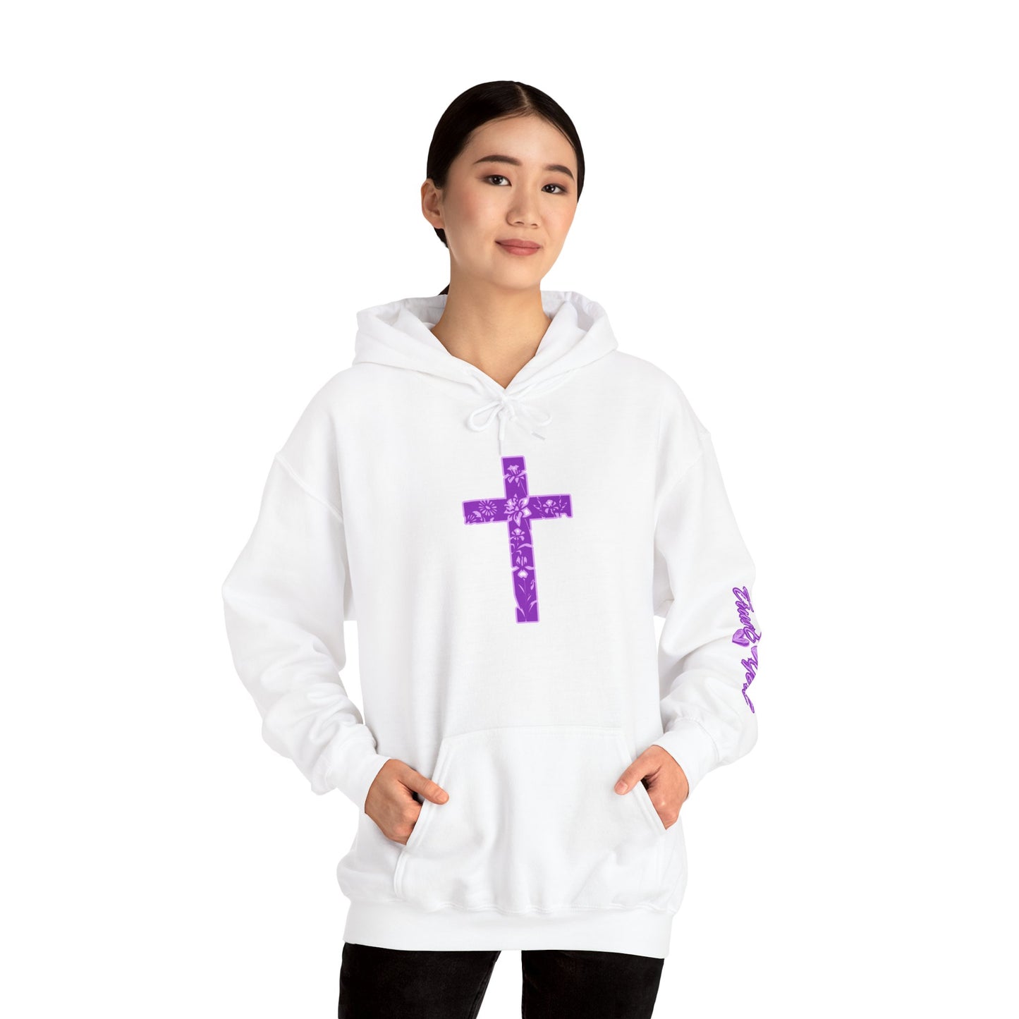Sweatshirt Faith & Love Unisex Hooded Sweatshirt Inspirational Christian Apparel Spiritual Religious Gift