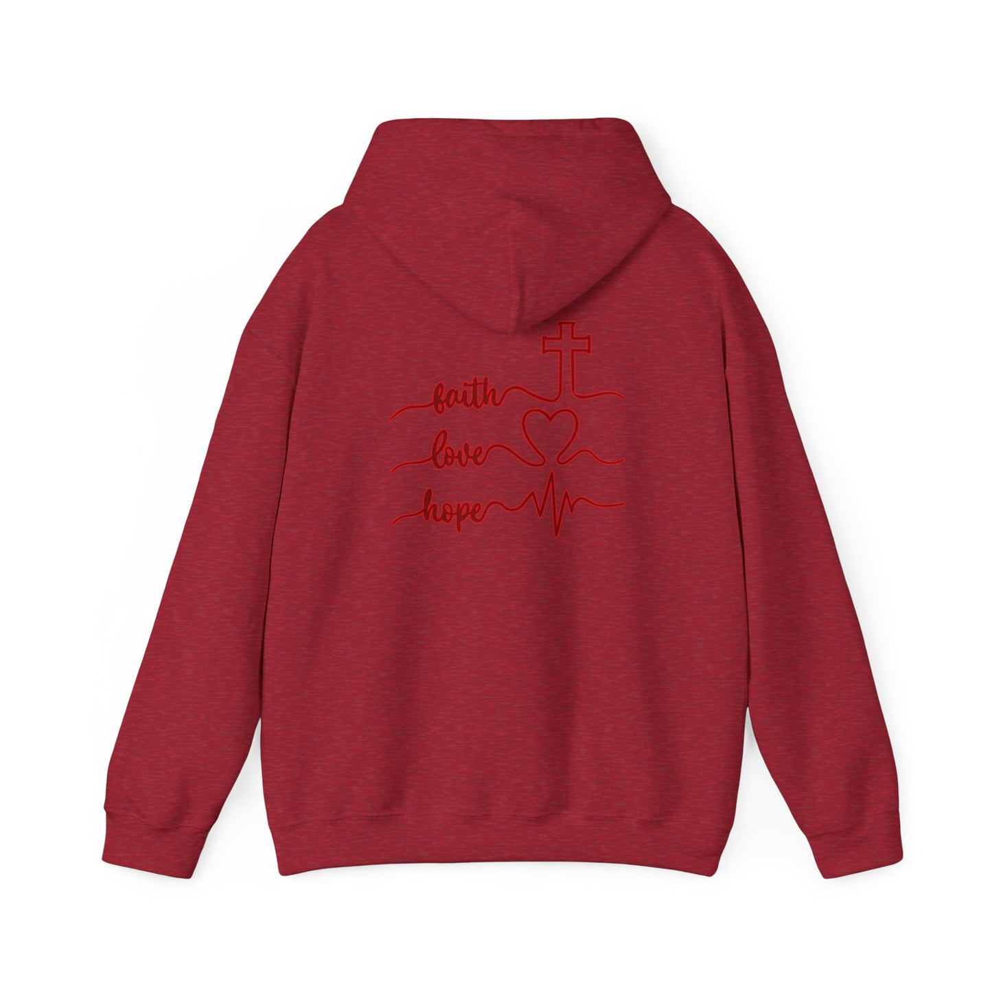 Sweatshirt Faith & Love Heavy Blend Hoodie Unisex Sweatshirt for Inspiration and Comfort Christian Religious Gift