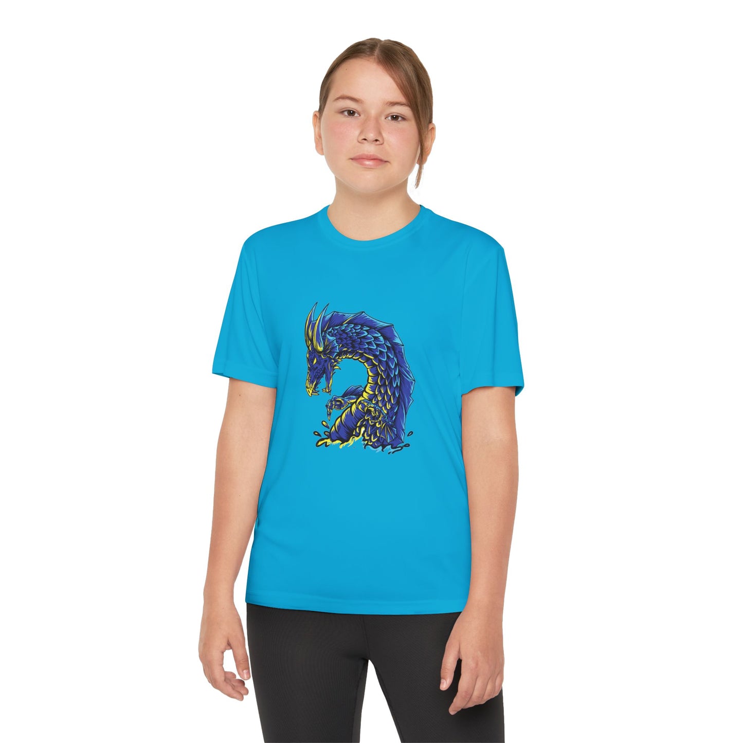 T-Shirt Youth Dragon Graphic Tee Competitive Spirit Shirt for Kids Epic Dragon Art Birthday Gift Sports Event Apparel