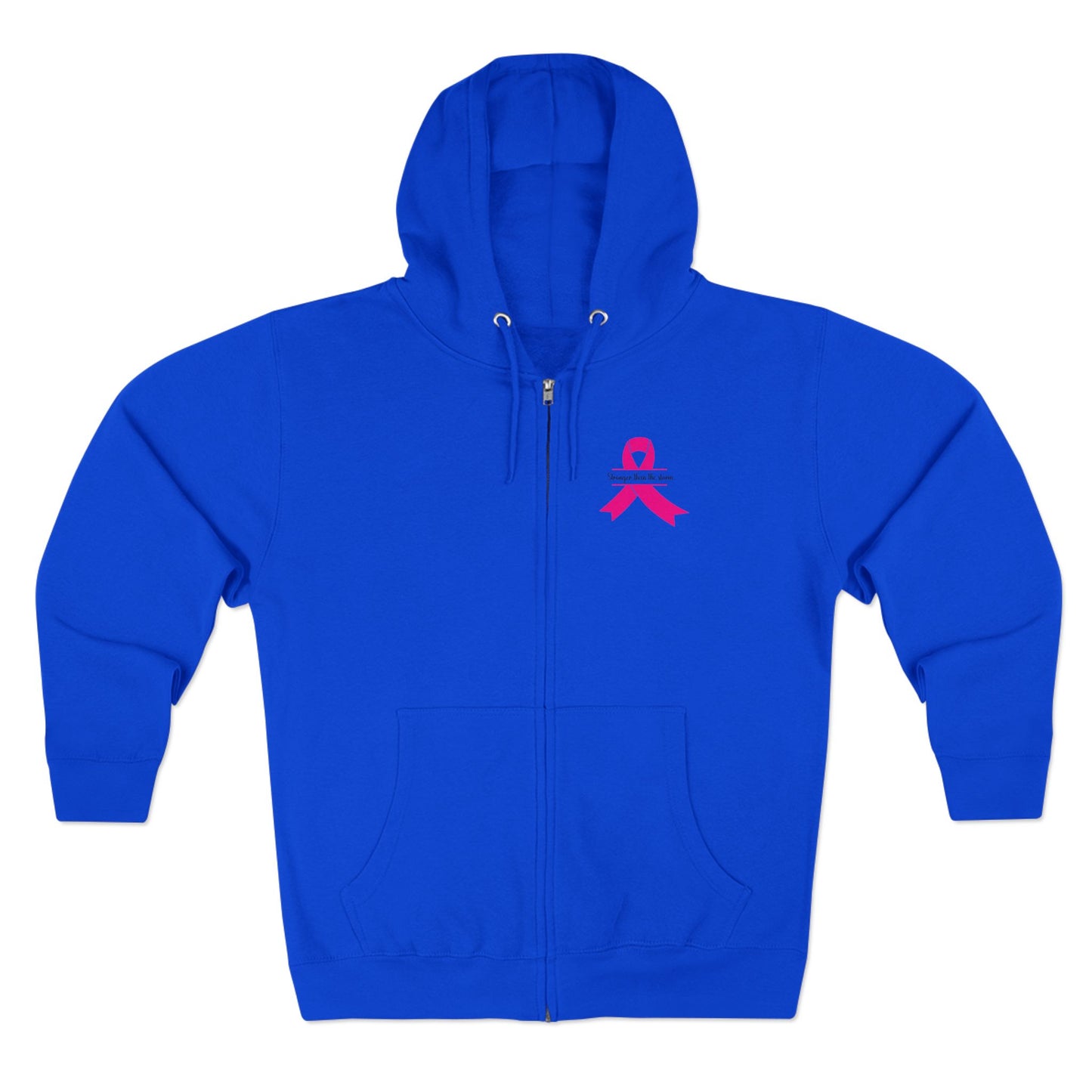 Sweatshirt Breast Cancer Awareness Unisex Zip Hoodie - Stronger Than The Storm Cool Weather Wear