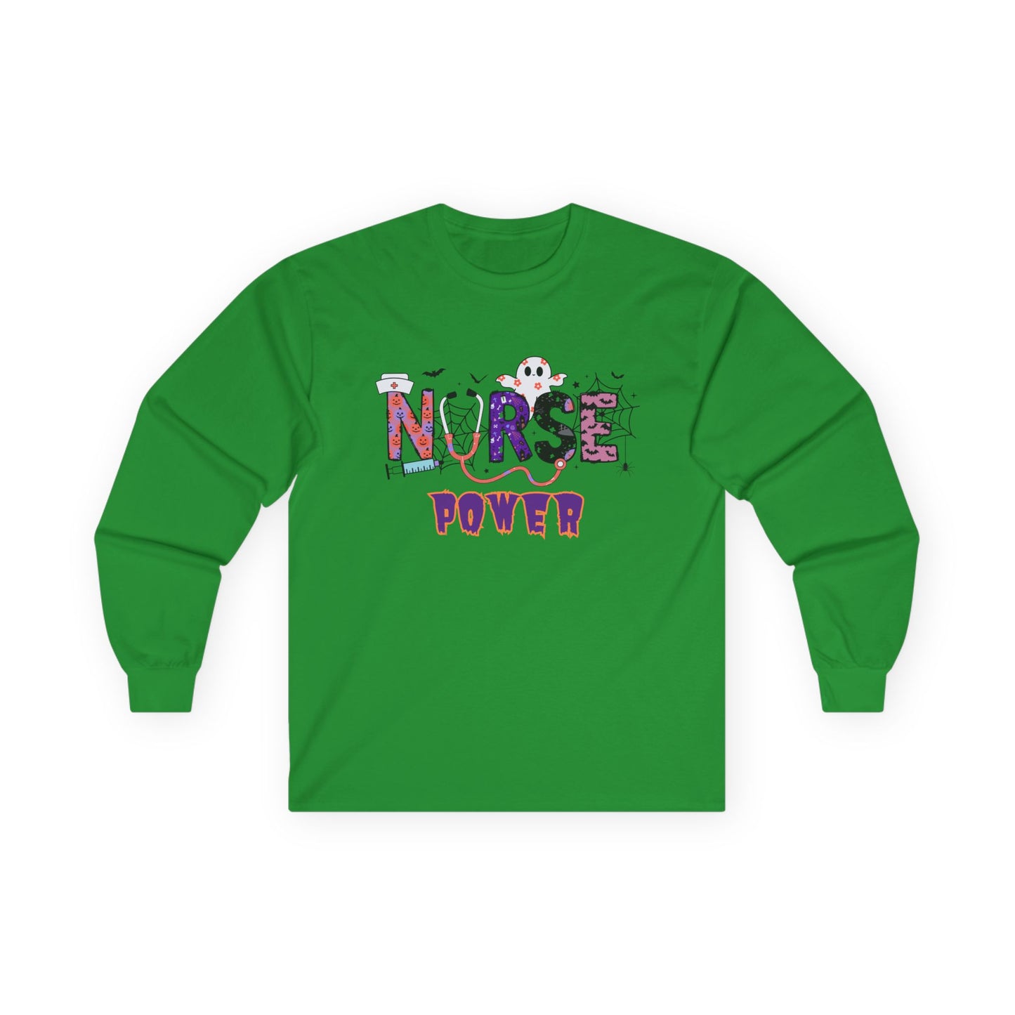 T-Shirt Nurse Power Long Sleeve Tee Unisex Shirt for Nurses Gift for Healthcare Workers Medical Appreciation Everyday Casual Wear