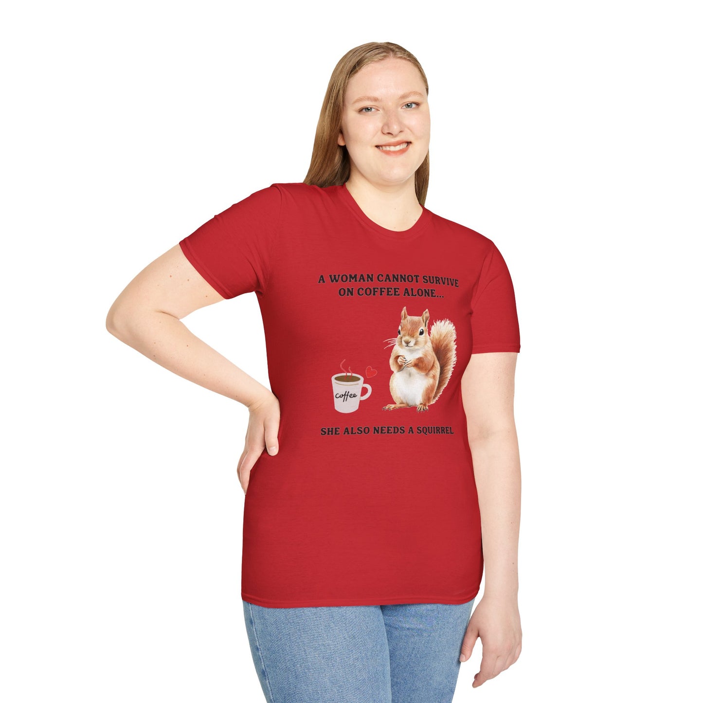 Coffee and Squirrel T-Shirt Cute Squirrel Illustration Coffee Lover Tee Fun Tee