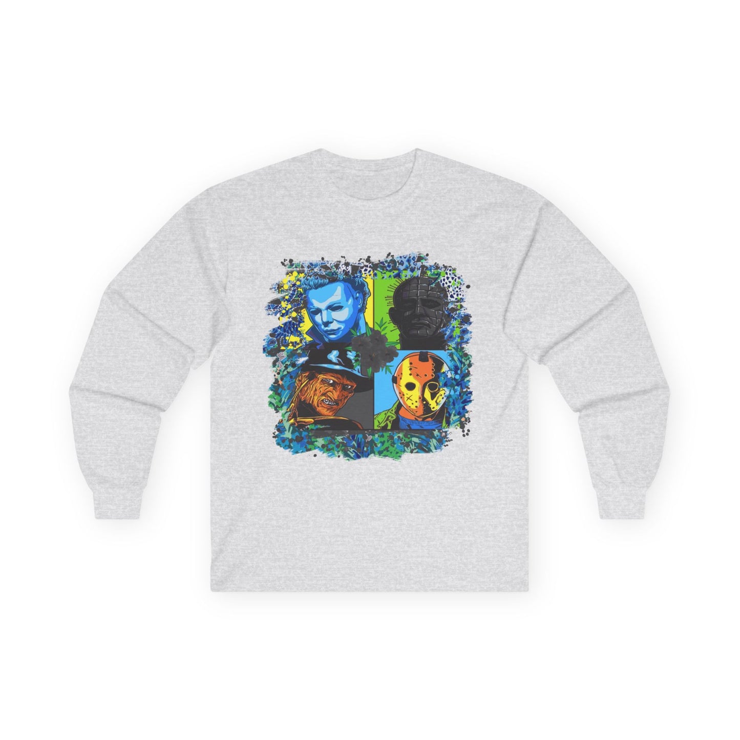 T-Shirt Artistic Long Sleeve Tee Unique Graphic Apparel Unisex Casual Wear Gift for Art Lovers Eco-Friendly Fashion Comfortable Layering Halloween