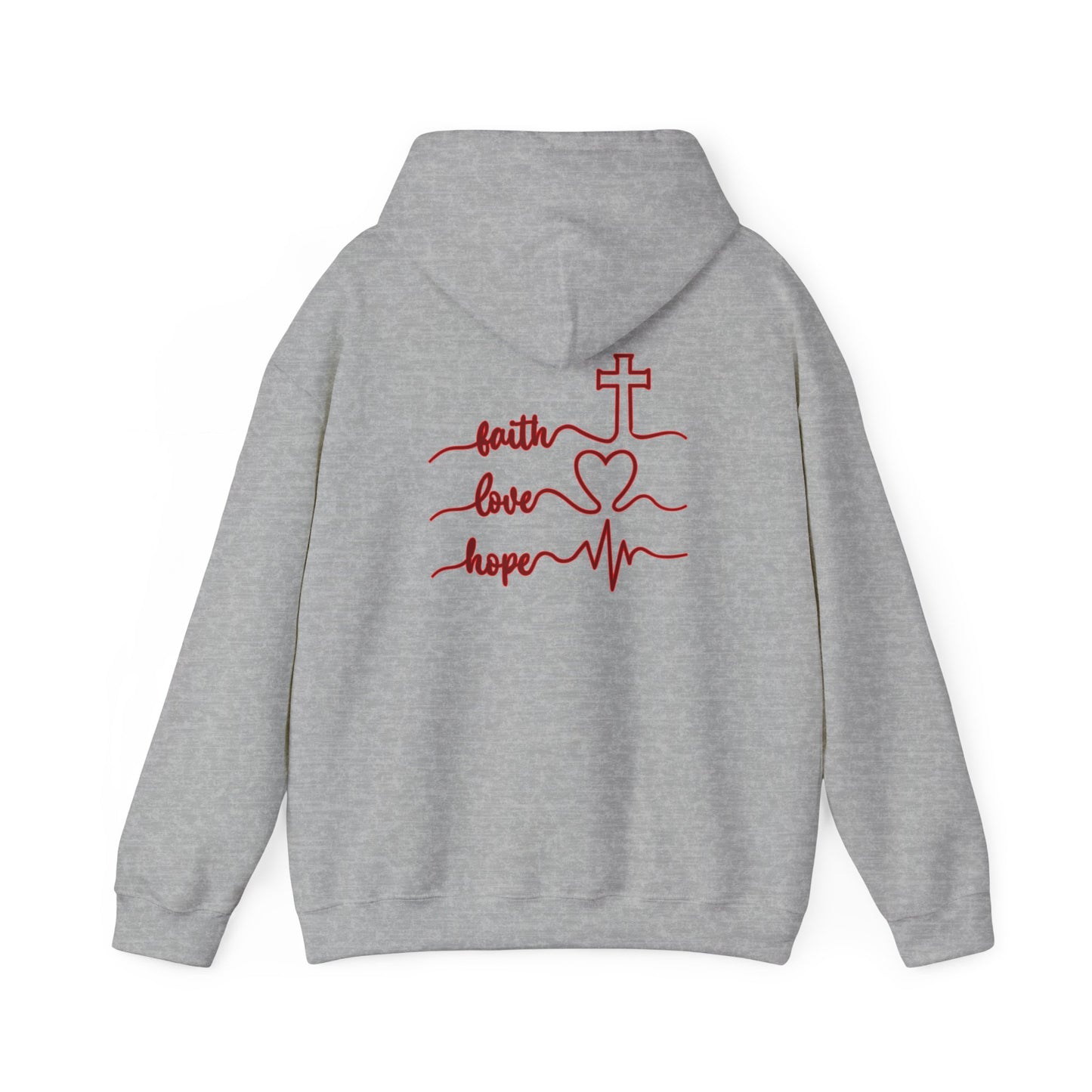 Sweatshirt Faith & Love Heavy Blend Hoodie Unisex Sweatshirt for Inspiration and Comfort Christian Religious Gift