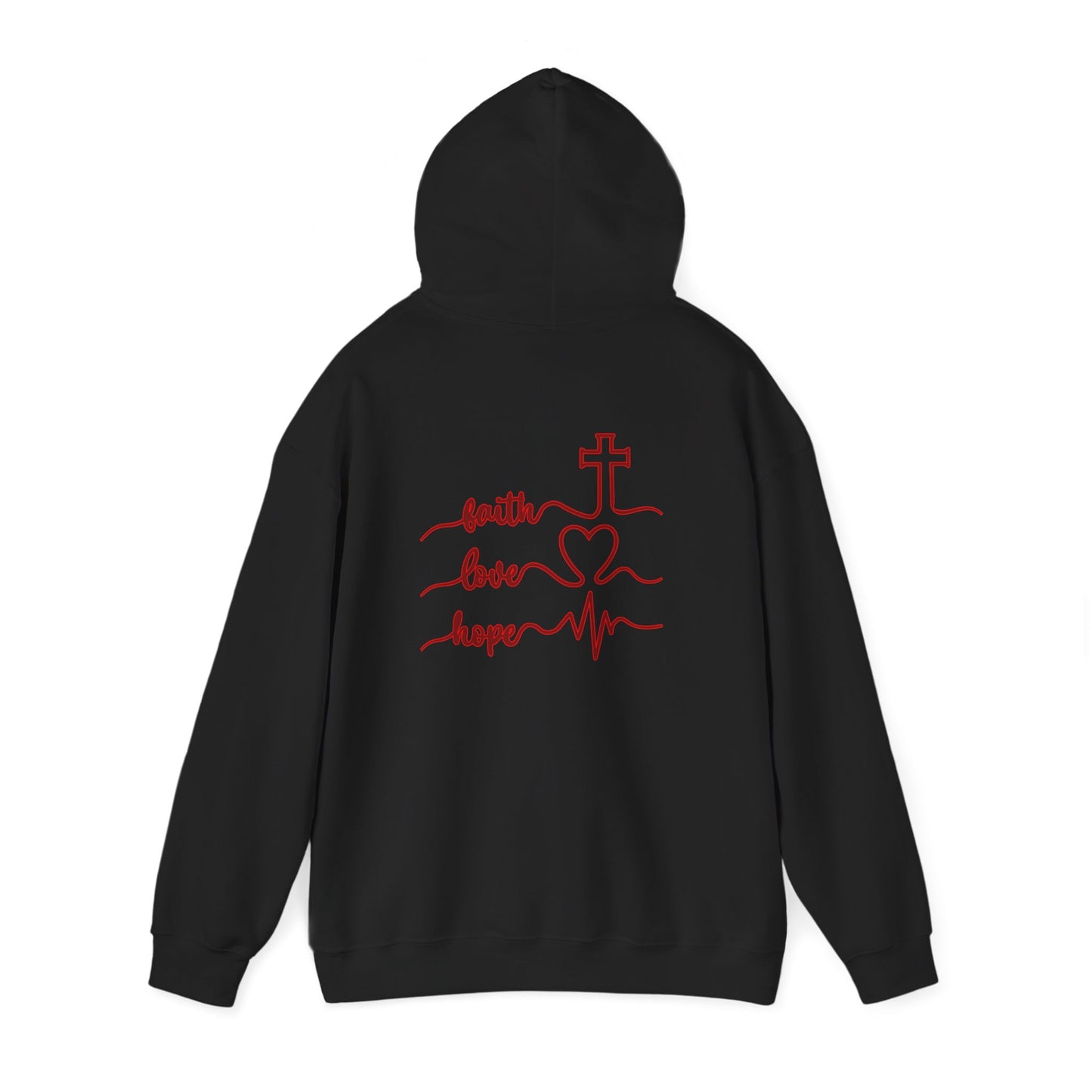 Sweatshirt Faith & Love Heavy Blend Hoodie Unisex Sweatshirt for Inspiration and Comfort Christian Religious Gift