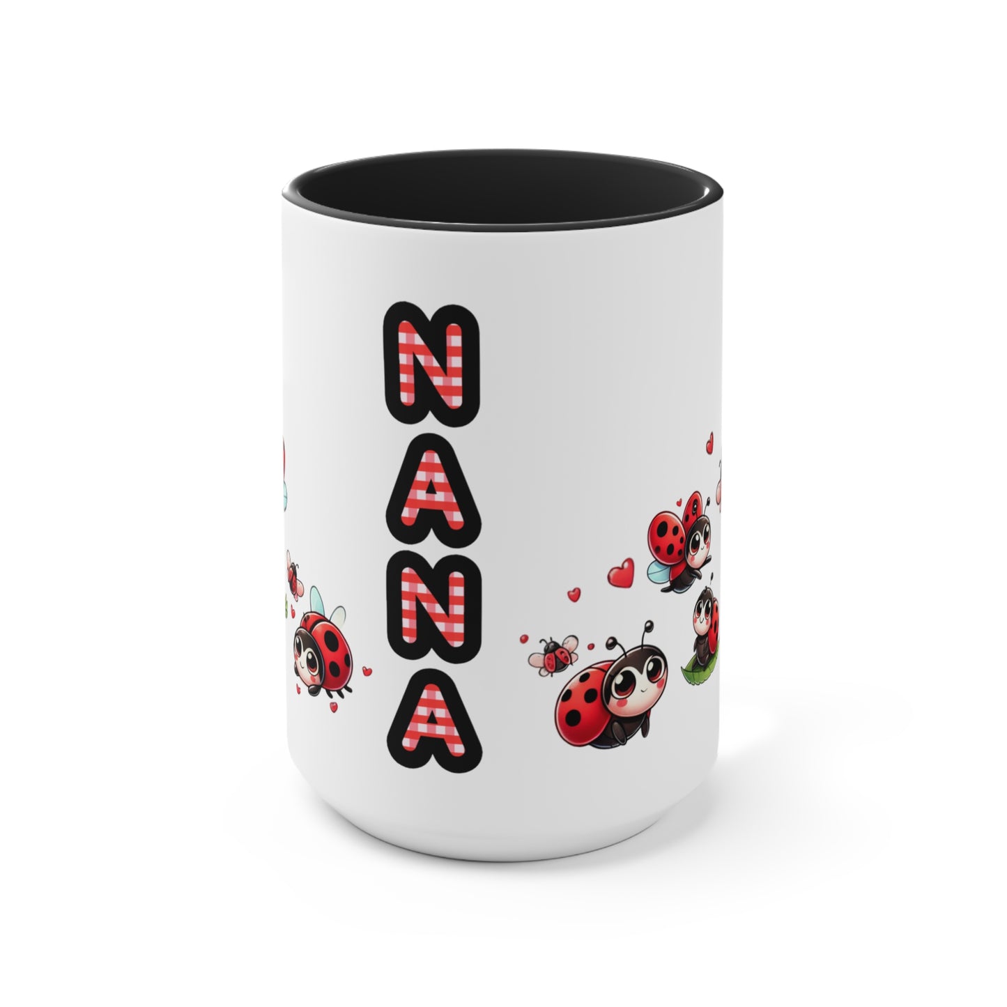 Coffee Mug Personalized Nana Ladybug Accent Mug - Cute Gift for Grandmothers