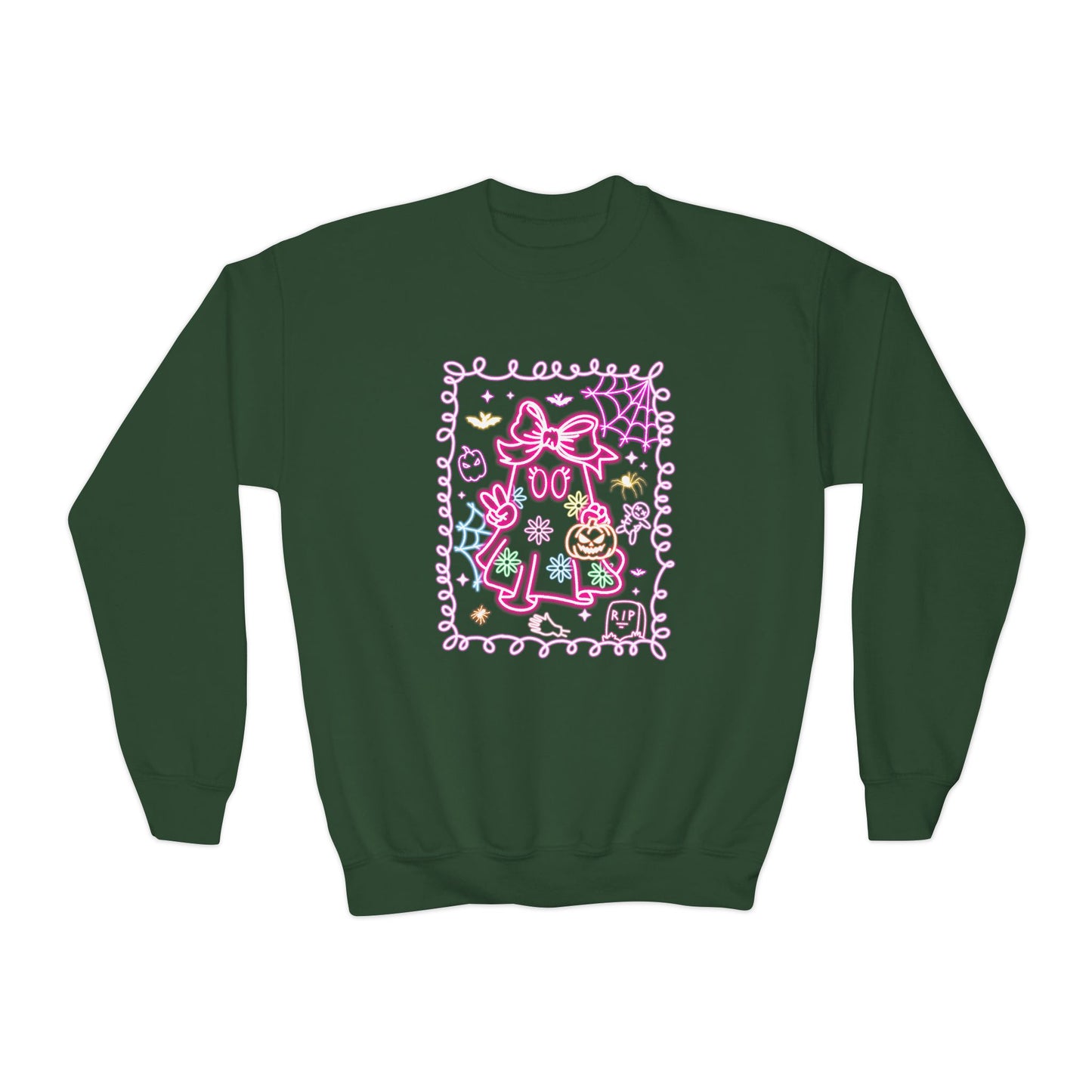 Sweatshirt Youth Crewneck Sweatshirt Cute Pastel Floral Design Cozy Gift for Kids Perfect for Birthdays Spring and Everyday Wear