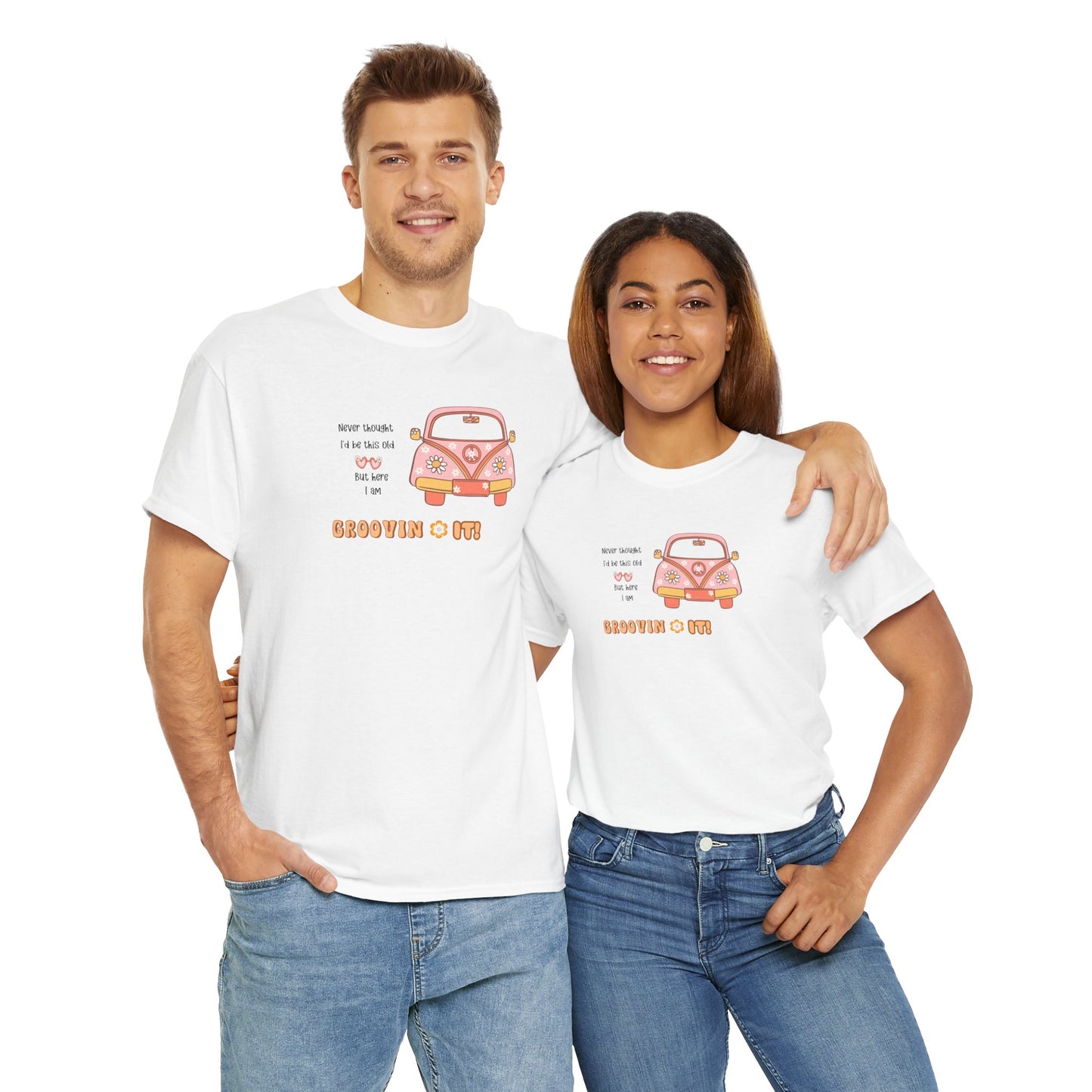 T-Shirt Perfect Gift for Road Trip Lovers Retro VW Car Unisex Heavy Cotton Tee Funny Getting Older Joke