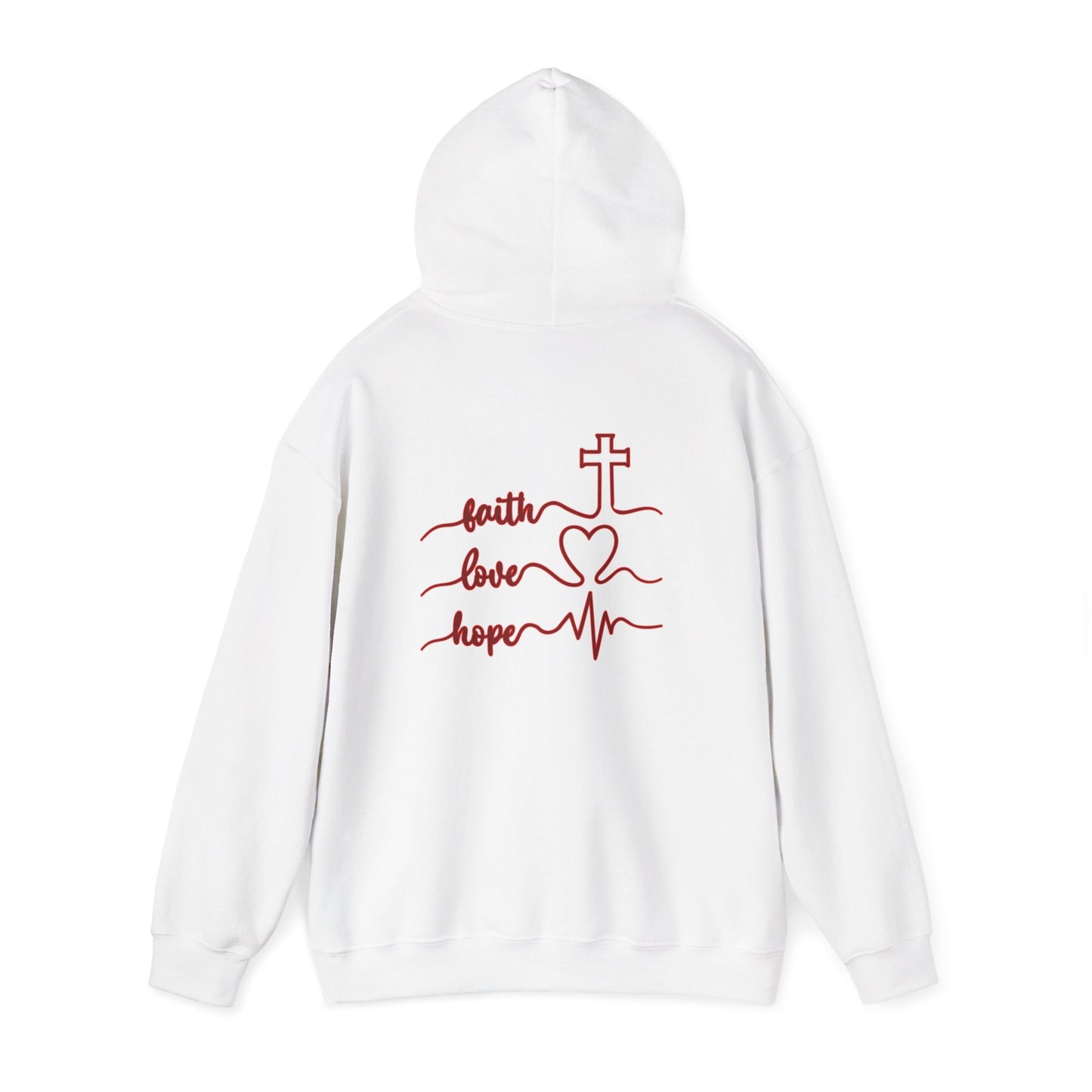 Sweatshirt Faith & Love Heavy Blend Hoodie Unisex Sweatshirt for Inspiration and Comfort Christian Religious Gift