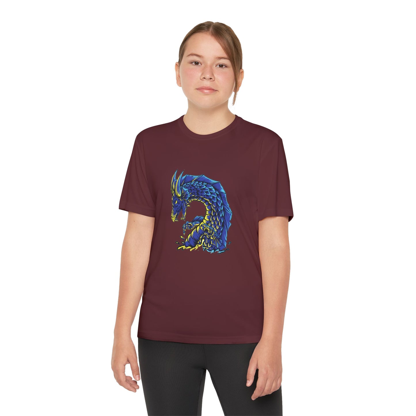 T-Shirt Youth Dragon Graphic Tee Competitive Spirit Shirt for Kids Epic Dragon Art Birthday Gift Sports Event Apparel