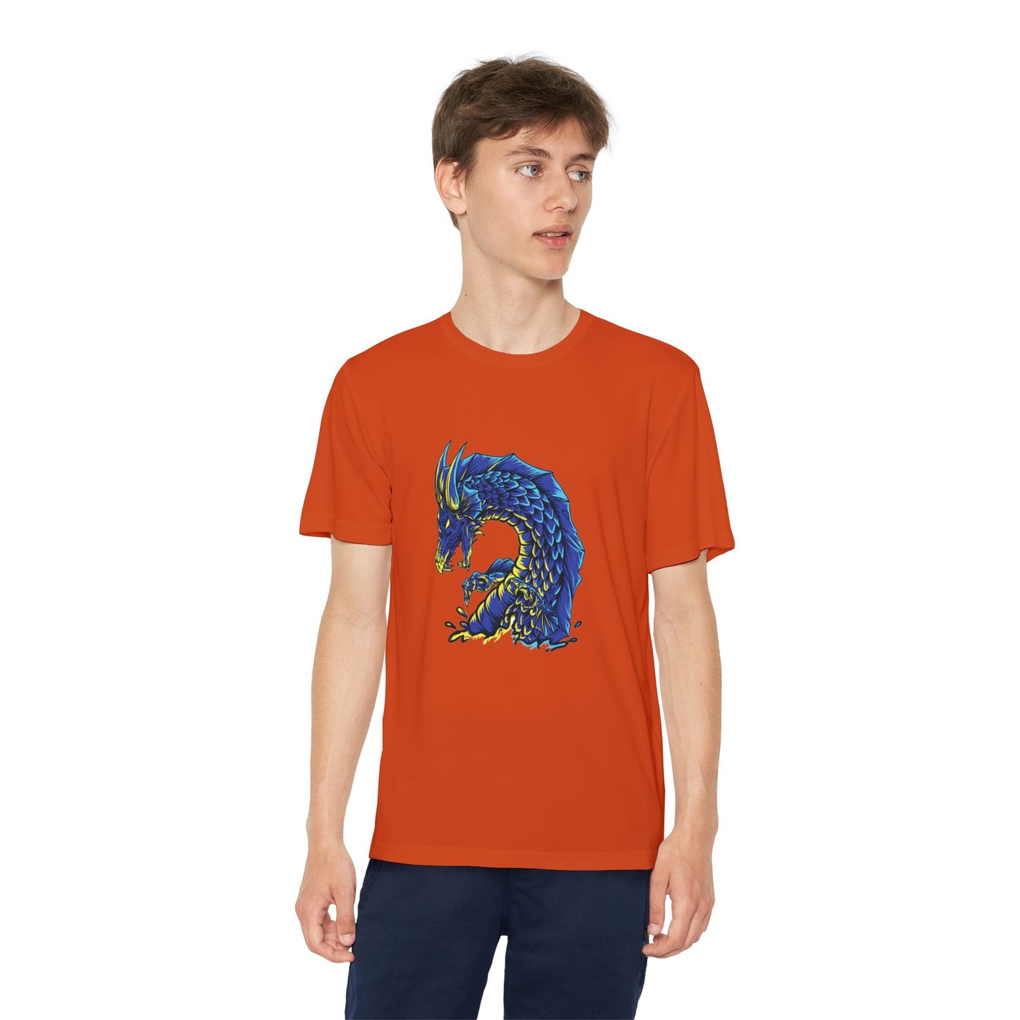 T-Shirt Youth Dragon Graphic Tee Competitive Spirit Shirt for Kids Epic Dragon Art Birthday Gift Sports Event Apparel