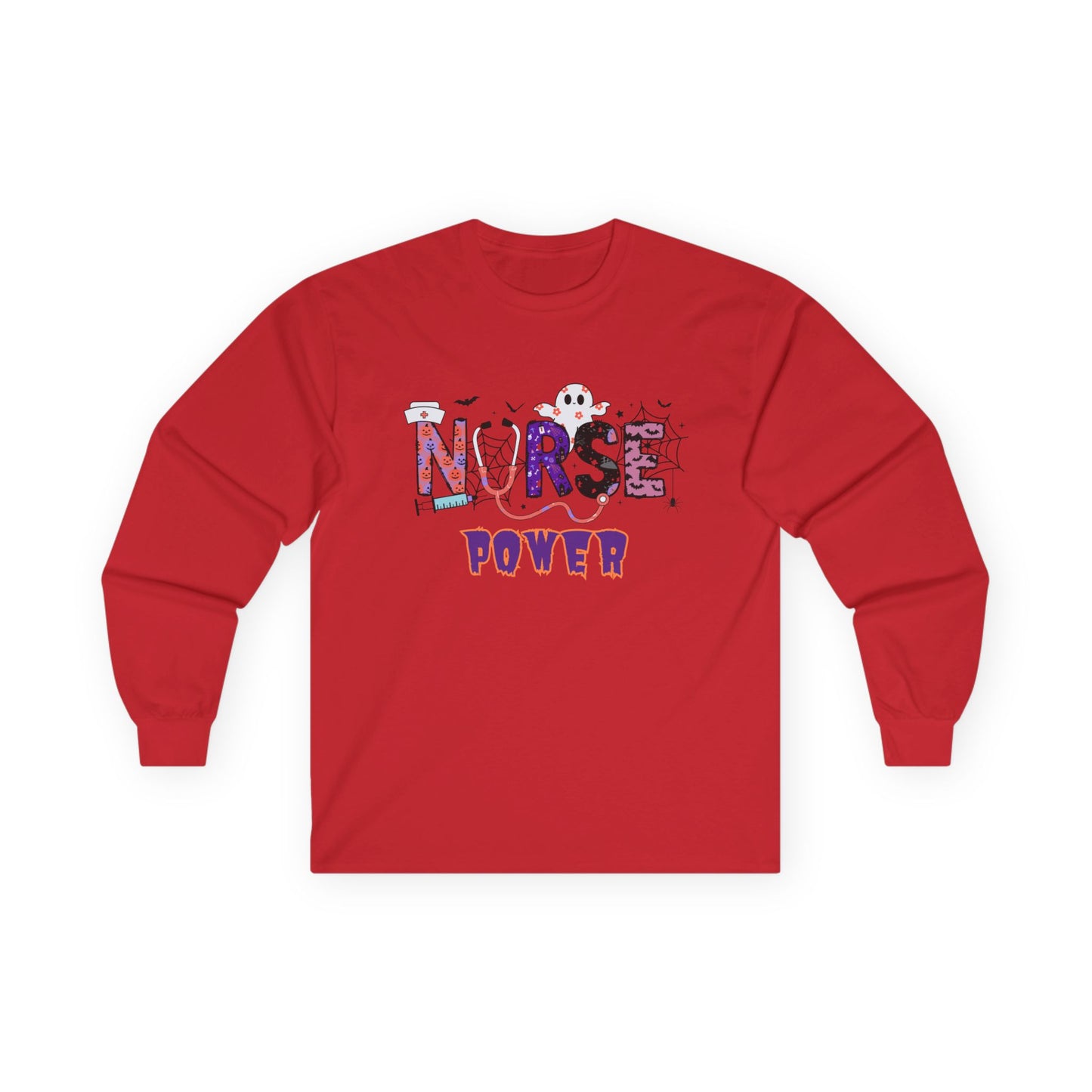 T-Shirt Nurse Power Long Sleeve Tee Unisex Shirt for Nurses Gift for Healthcare Workers Medical Appreciation Everyday Casual Wear