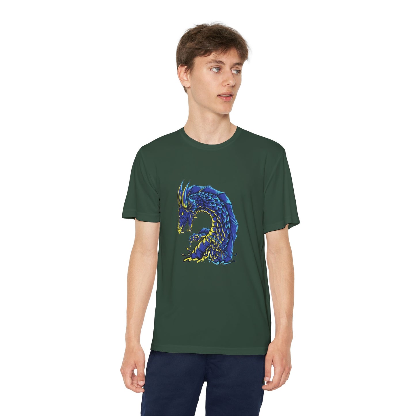 T-Shirt Youth Dragon Graphic Tee Competitive Spirit Shirt for Kids Epic Dragon Art Birthday Gift Sports Event Apparel