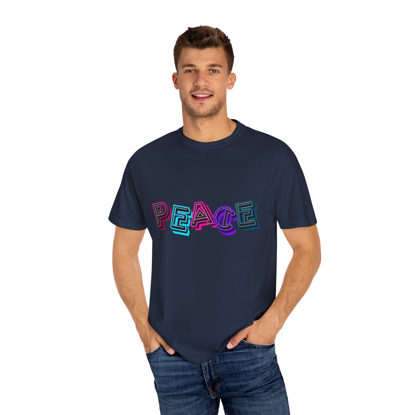 T-Shirt Vibrant Peace Heart T-Shirt Unisex Graphic Tee Summer Festival Wear Gift for Music Lovers Casual Everyday Top