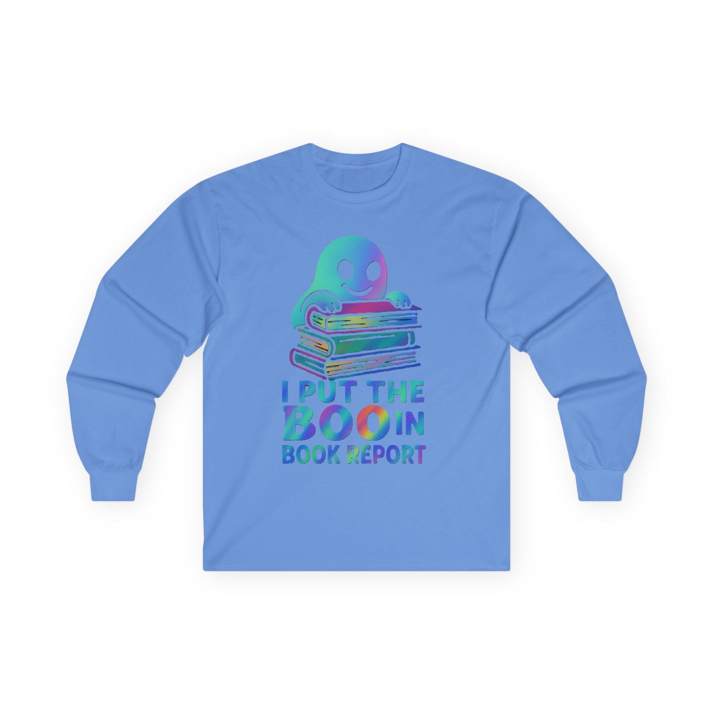 T-Shirt Whimsical Long Sleeve Tee for Book Lovers Halloween Shirt Cozy All-Seasons Top Fun Gift for Readers Book Report Humor Teacher Gift