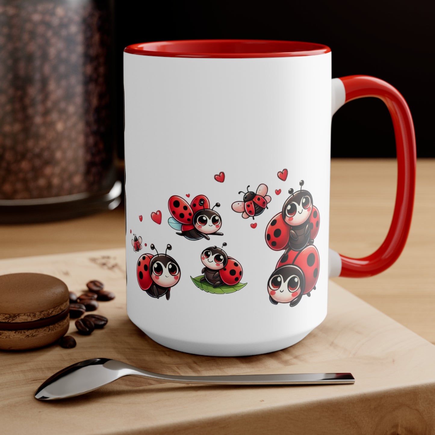 Coffee Mug Personalized Nana Ladybug Accent Mug - Cute Gift for Grandmothers