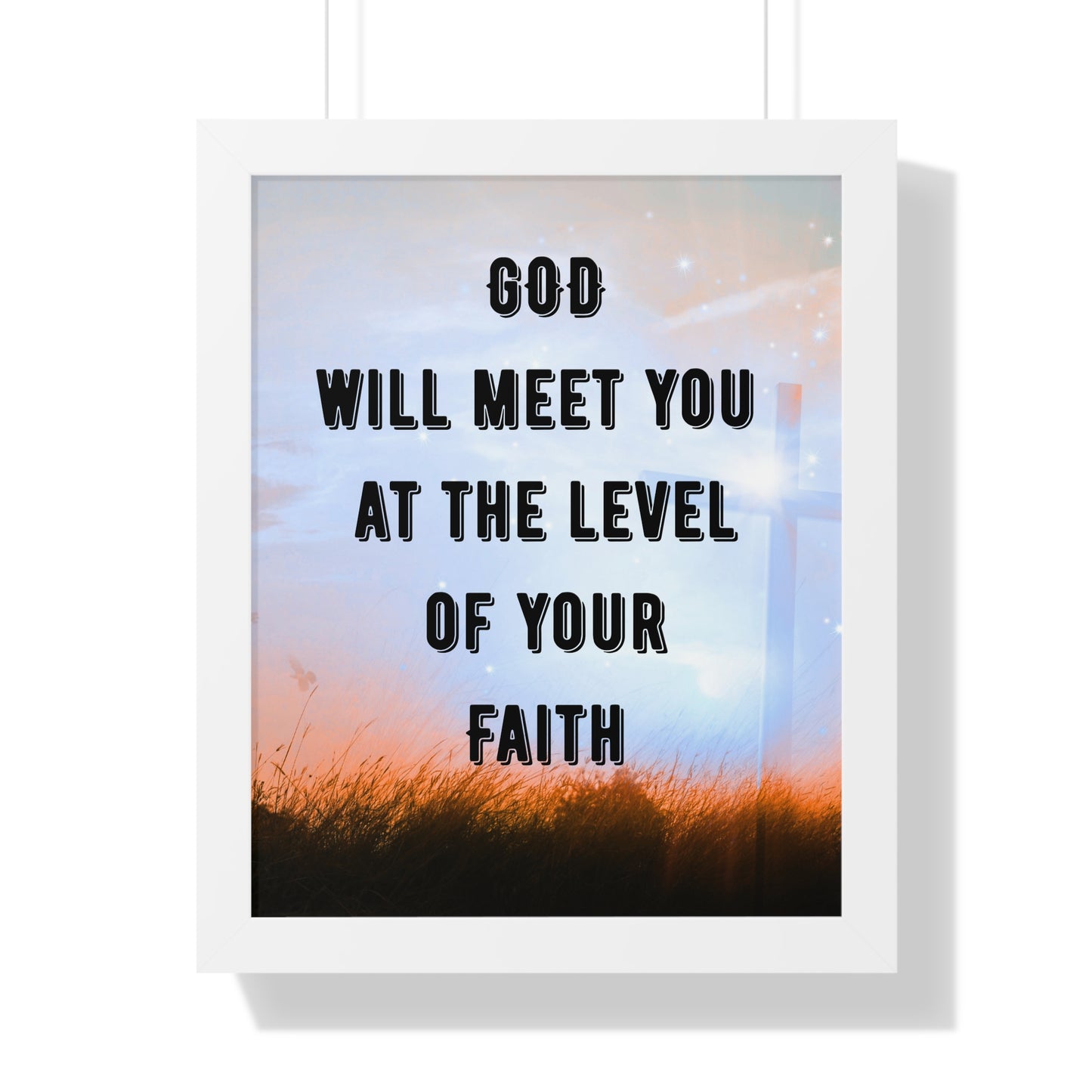 Framed Vertical Poster for Home Decor Motivational Wall Art Faith-Based Gift Spiritual Decor Inspirational Christian