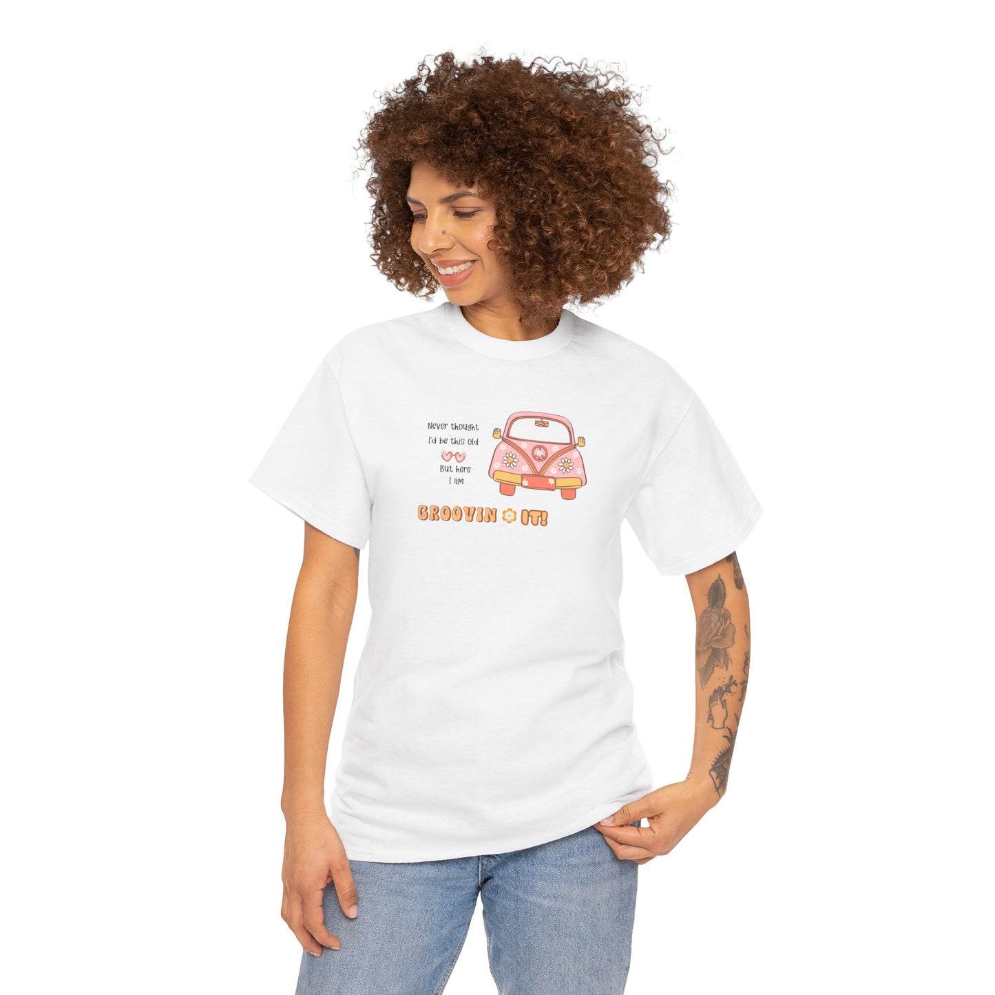 T-Shirt Perfect Gift for Road Trip Lovers Retro VW Car Unisex Heavy Cotton Tee Funny Getting Older Joke