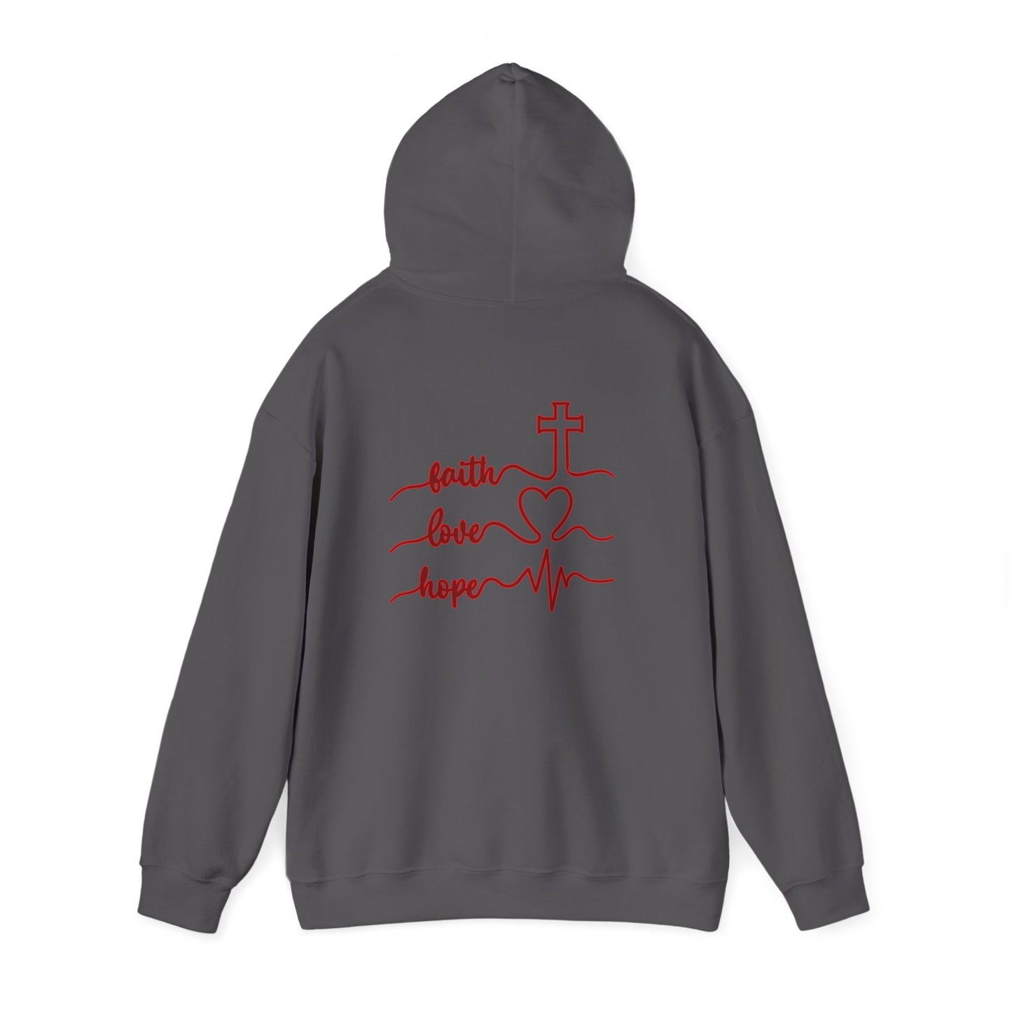 Sweatshirt Faith & Love Heavy Blend Hoodie Unisex Sweatshirt for Inspiration and Comfort Christian Religious Gift