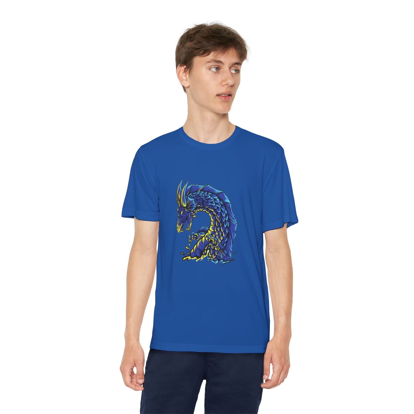 T-Shirt Youth Dragon Graphic Tee Competitive Spirit Shirt for Kids Epic Dragon Art Birthday Gift Sports Event Apparel