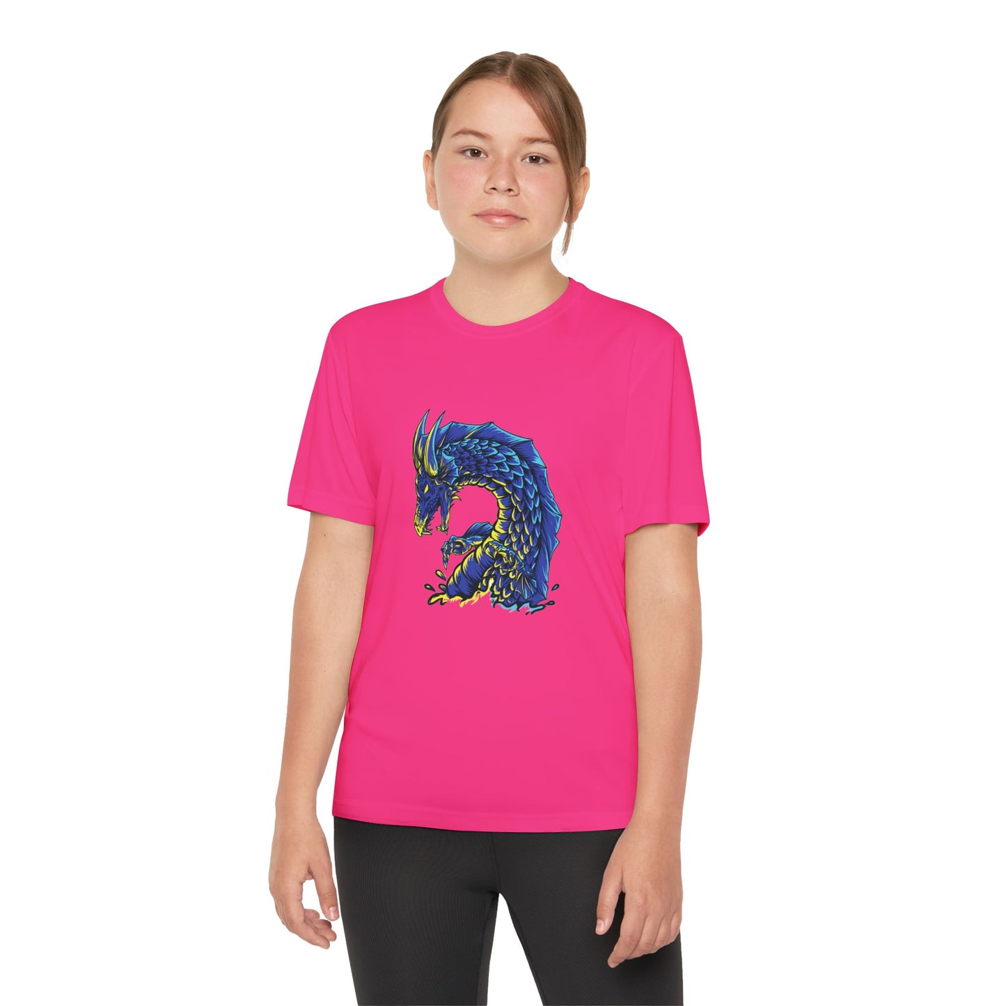 T-Shirt Youth Dragon Graphic Tee Competitive Spirit Shirt for Kids Epic Dragon Art Birthday Gift Sports Event Apparel