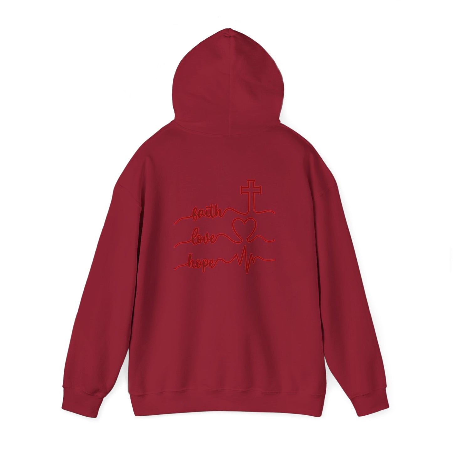 Sweatshirt Faith & Love Heavy Blend Hoodie Unisex Sweatshirt for Inspiration and Comfort Christian Religious Gift