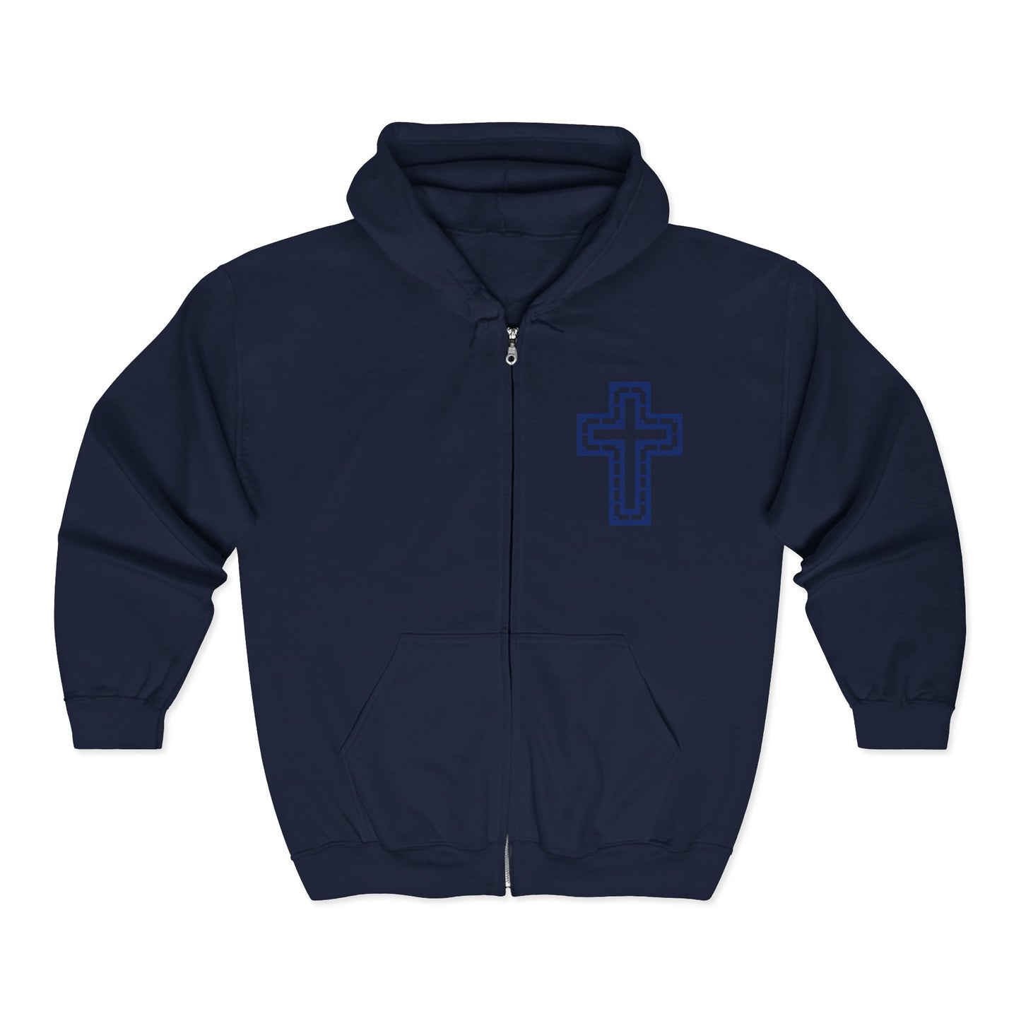 Sweatshirt Faith-Inspired Zip Hoodie Unisex Cross Design Sweatshirt Inspirational Gift Casual Wear Religious Apparel Cozy Layering