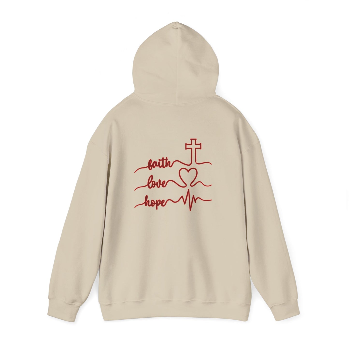 Sweatshirt Faith & Love Heavy Blend Hoodie Unisex Sweatshirt for Inspiration and Comfort Christian Religious Gift