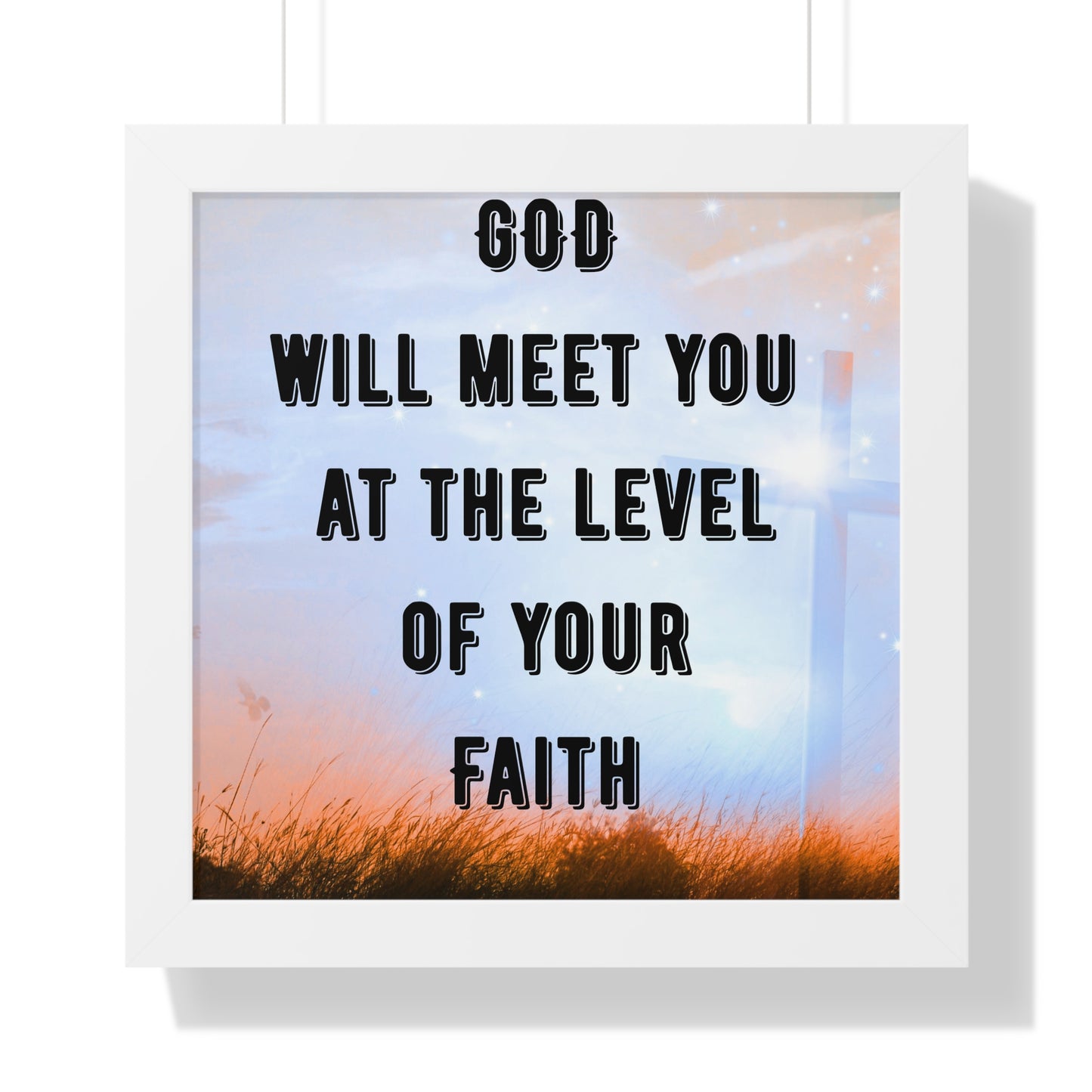 Framed Vertical Poster for Home Decor Motivational Wall Art Faith-Based Gift Spiritual Decor Inspirational Christian