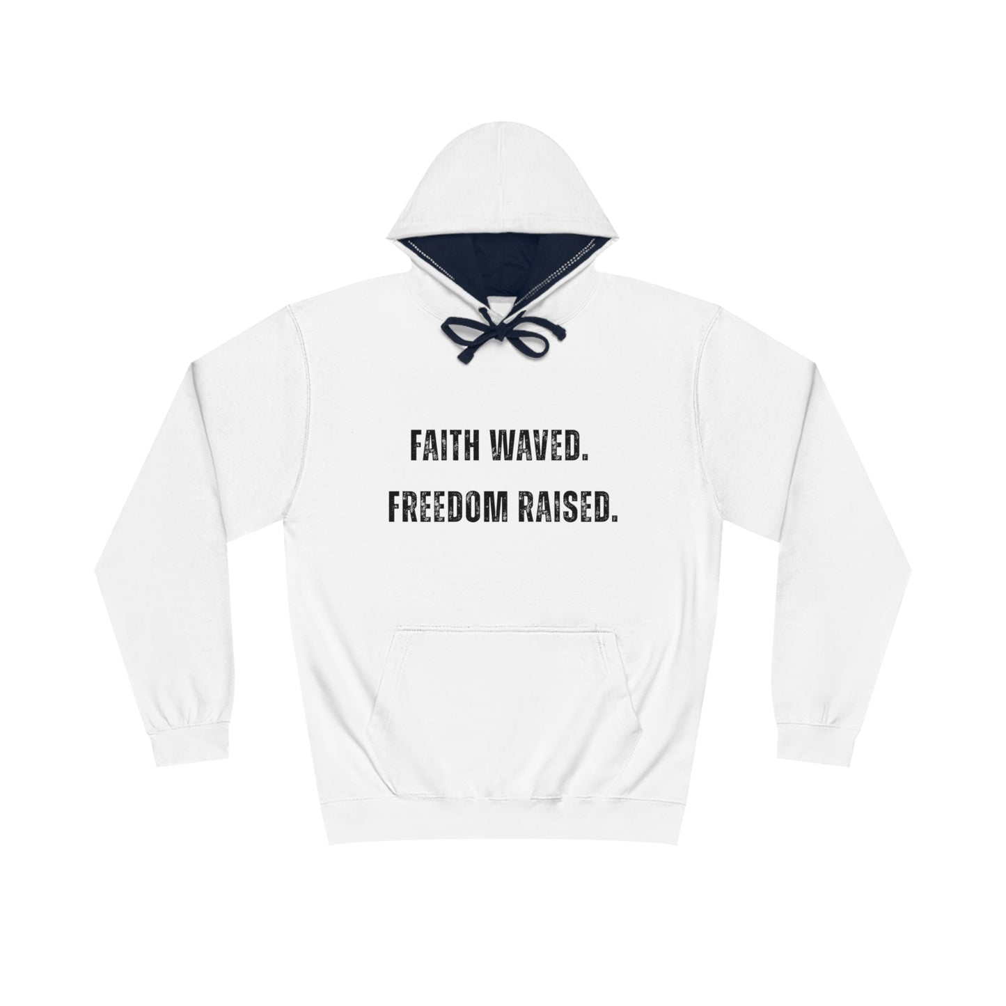 Sweatshirt Faith-Inspired Unisex Varsity Hoodie Freedom Raised Spiritual Gift Casual Wear Godly Apparel Patriotic Sweatshirt