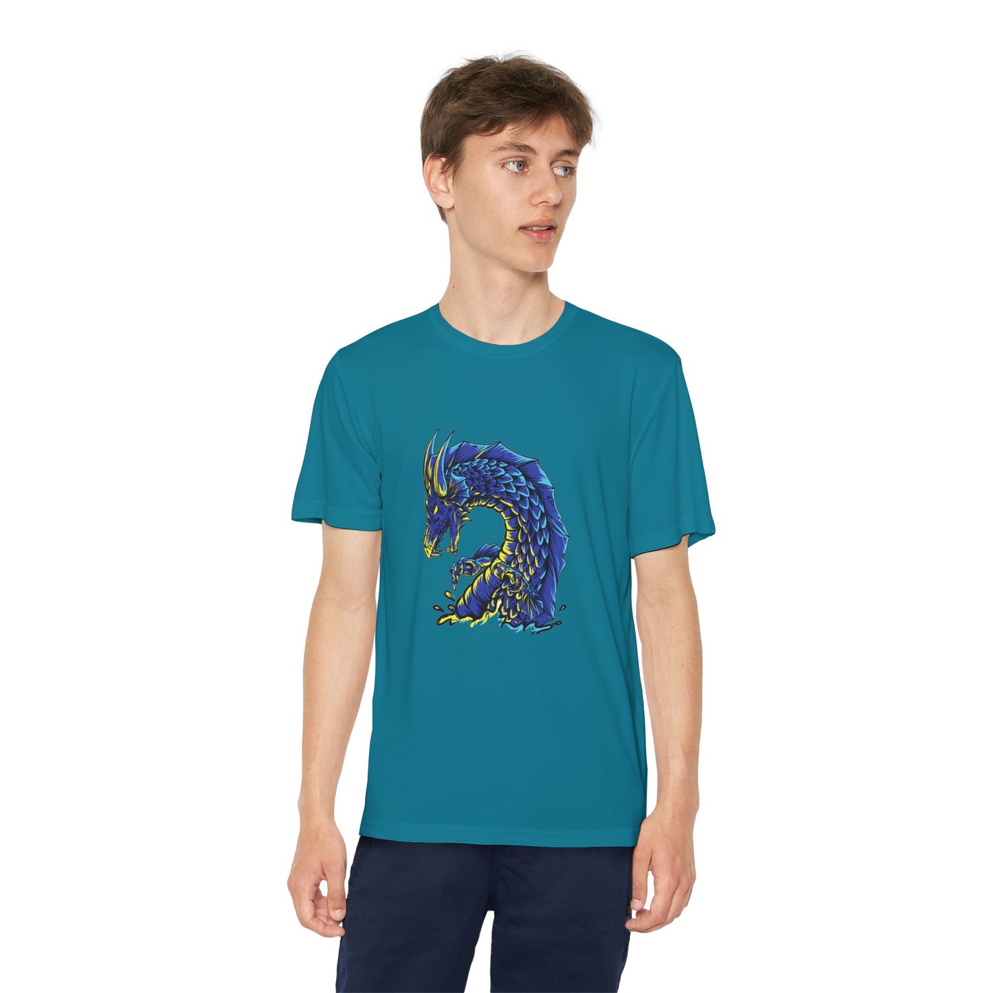T-Shirt Youth Dragon Graphic Tee Competitive Spirit Shirt for Kids Epic Dragon Art Birthday Gift Sports Event Apparel
