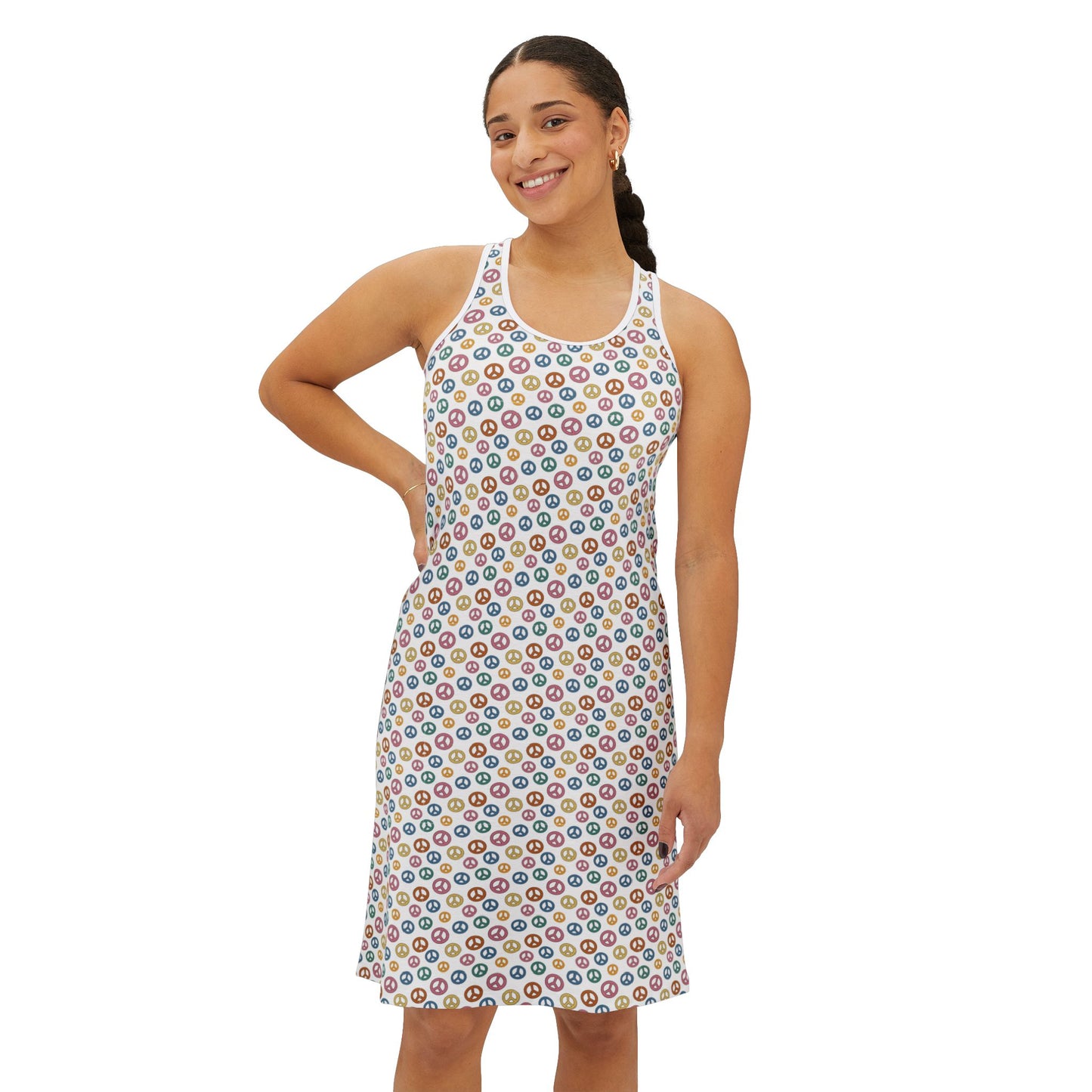 Dress Colorful Women’s Racerback Dress Summer Casual Wear Boho Vibes Beach Outfit Festival Dress Everyday Comfort