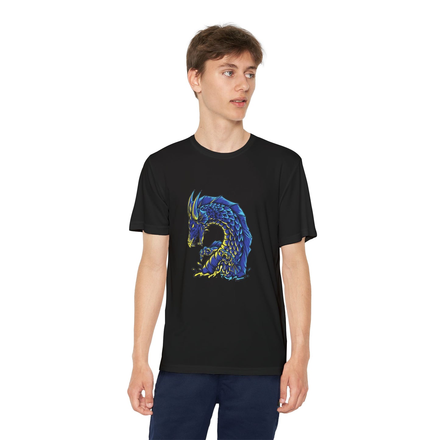 T-Shirt Youth Dragon Graphic Tee Competitive Spirit Shirt for Kids Epic Dragon Art Birthday Gift Sports Event Apparel