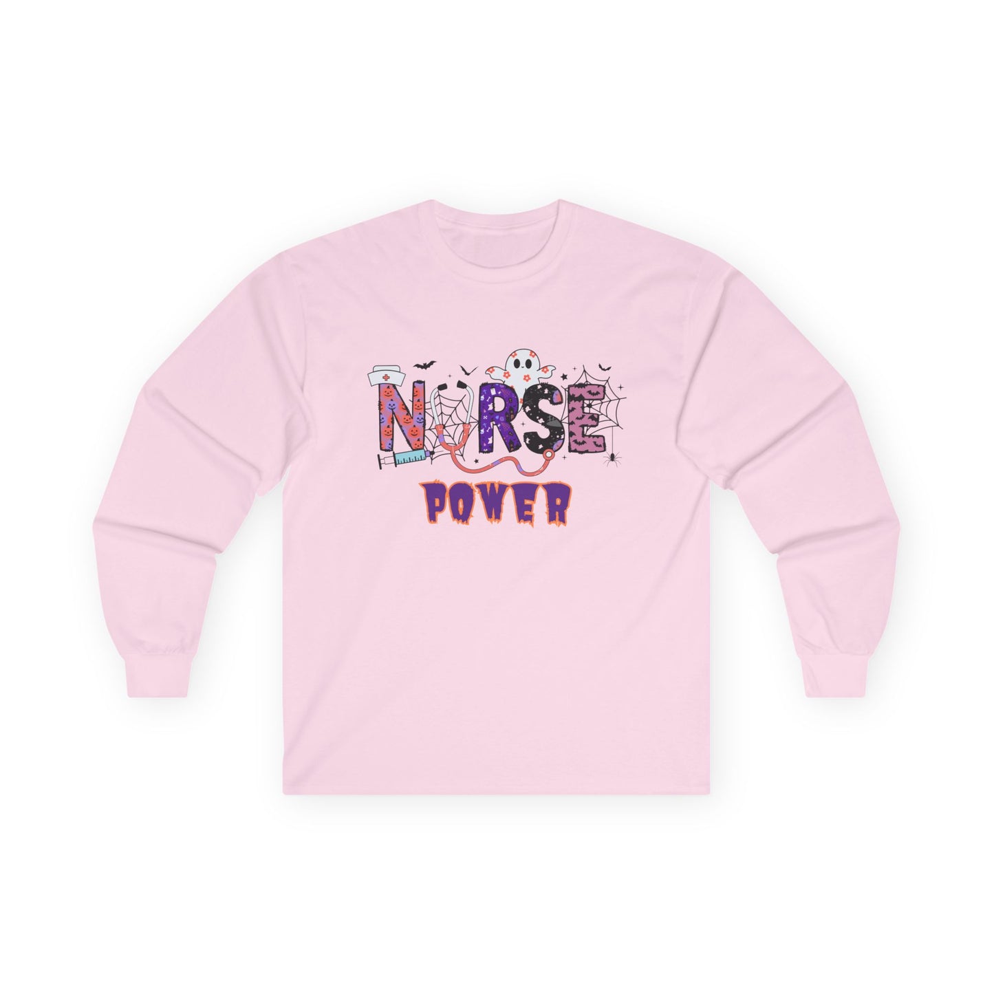 T-Shirt Nurse Power Long Sleeve Tee Unisex Shirt for Nurses Gift for Healthcare Workers Medical Appreciation Everyday Casual Wear