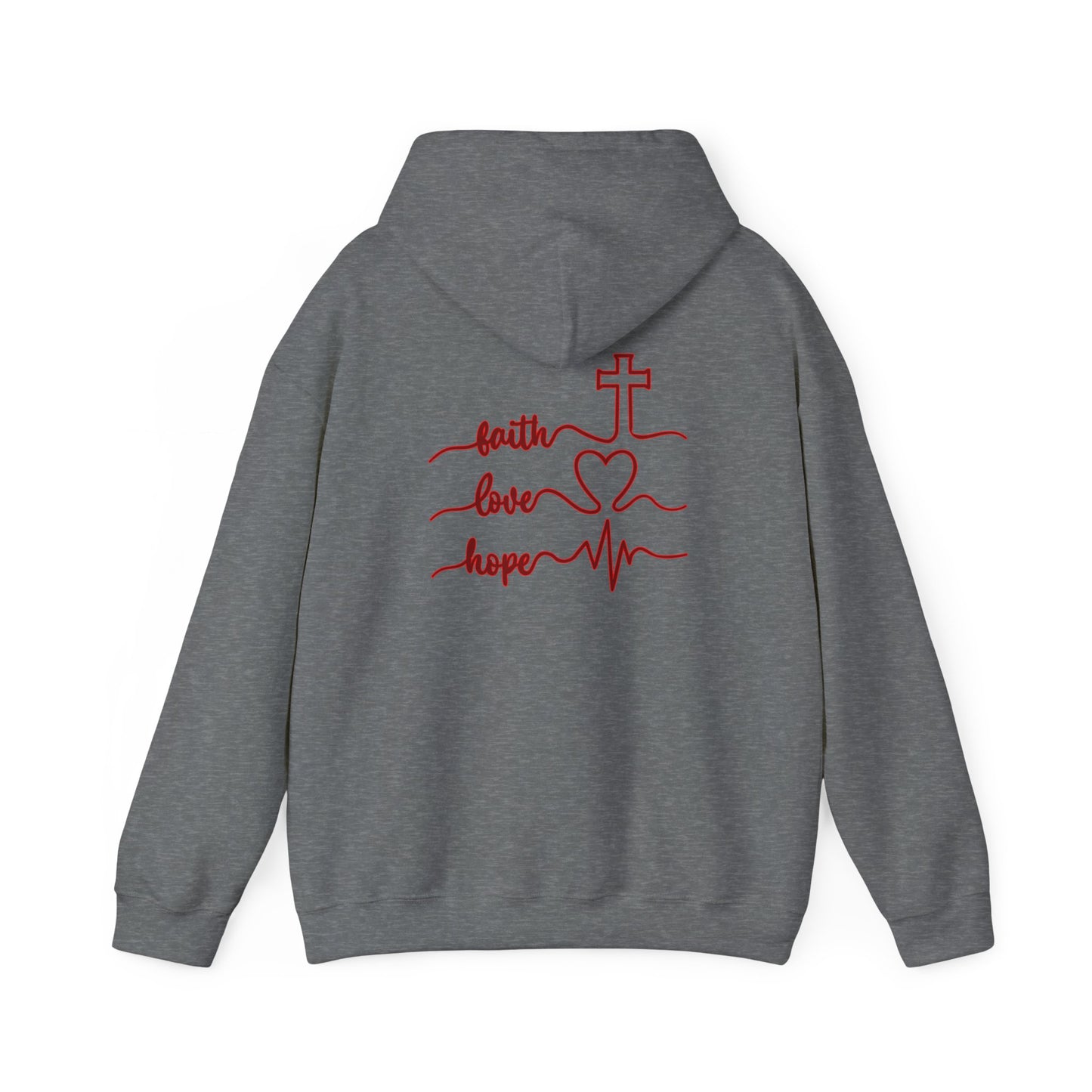 Sweatshirt Faith & Love Heavy Blend Hoodie Unisex Sweatshirt for Inspiration and Comfort Christian Religious Gift