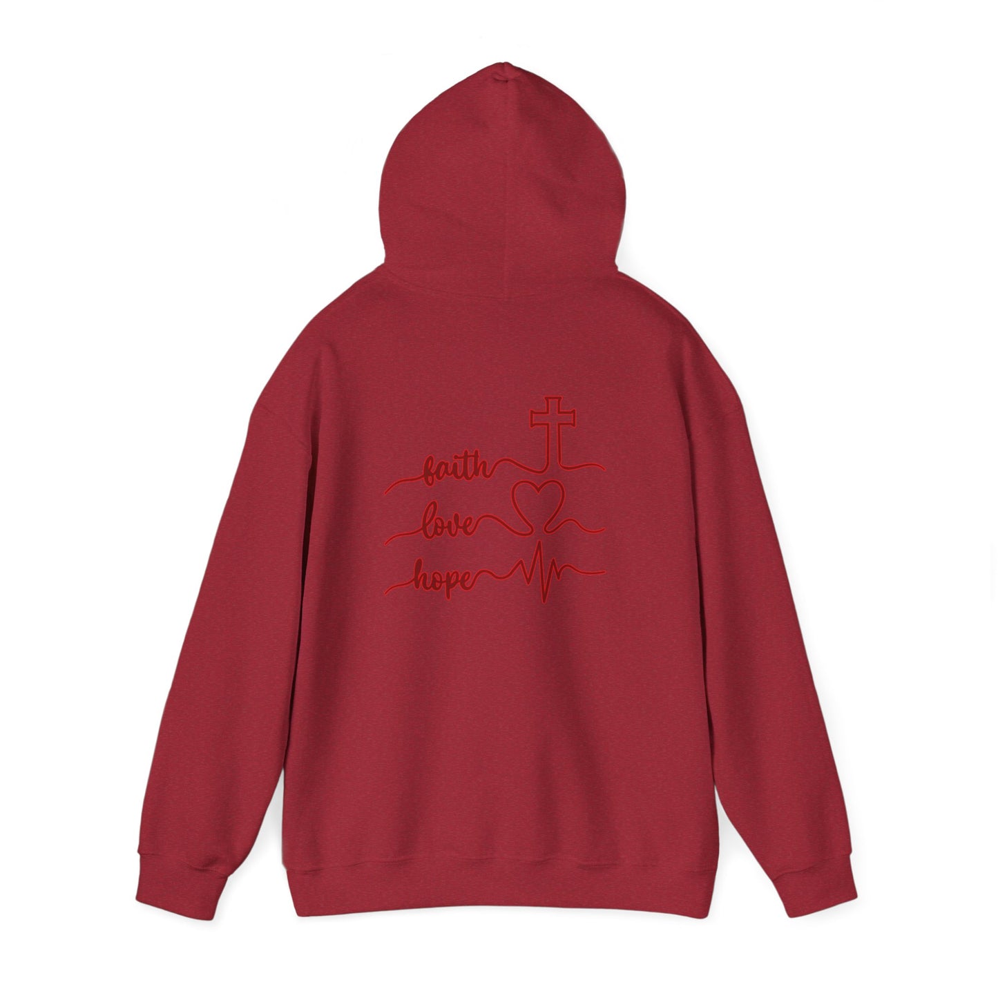 Sweatshirt Faith & Love Heavy Blend Hoodie Unisex Sweatshirt for Inspiration and Comfort Christian Religious Gift