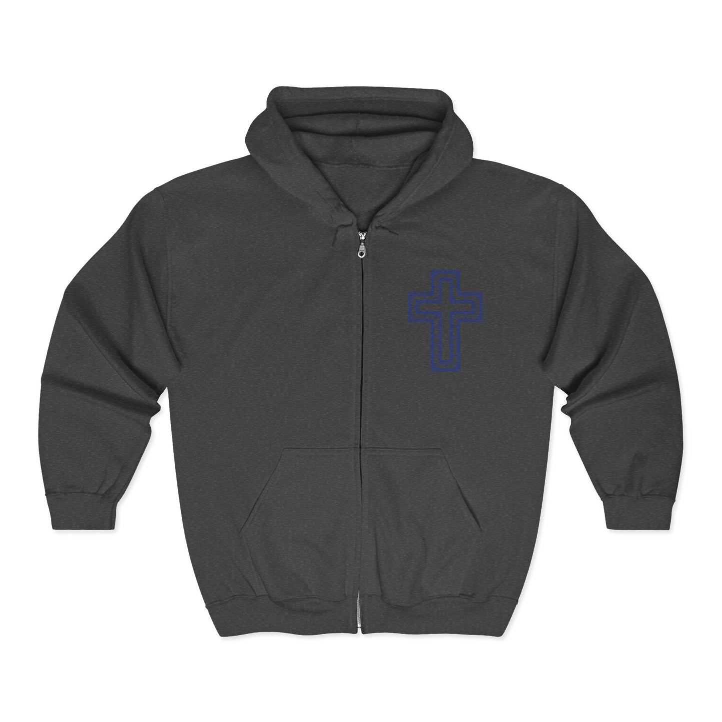 Sweatshirt Faith-Inspired Zip Hoodie Unisex Cross Design Sweatshirt Inspirational Gift Casual Wear Religious Apparel Cozy Layering