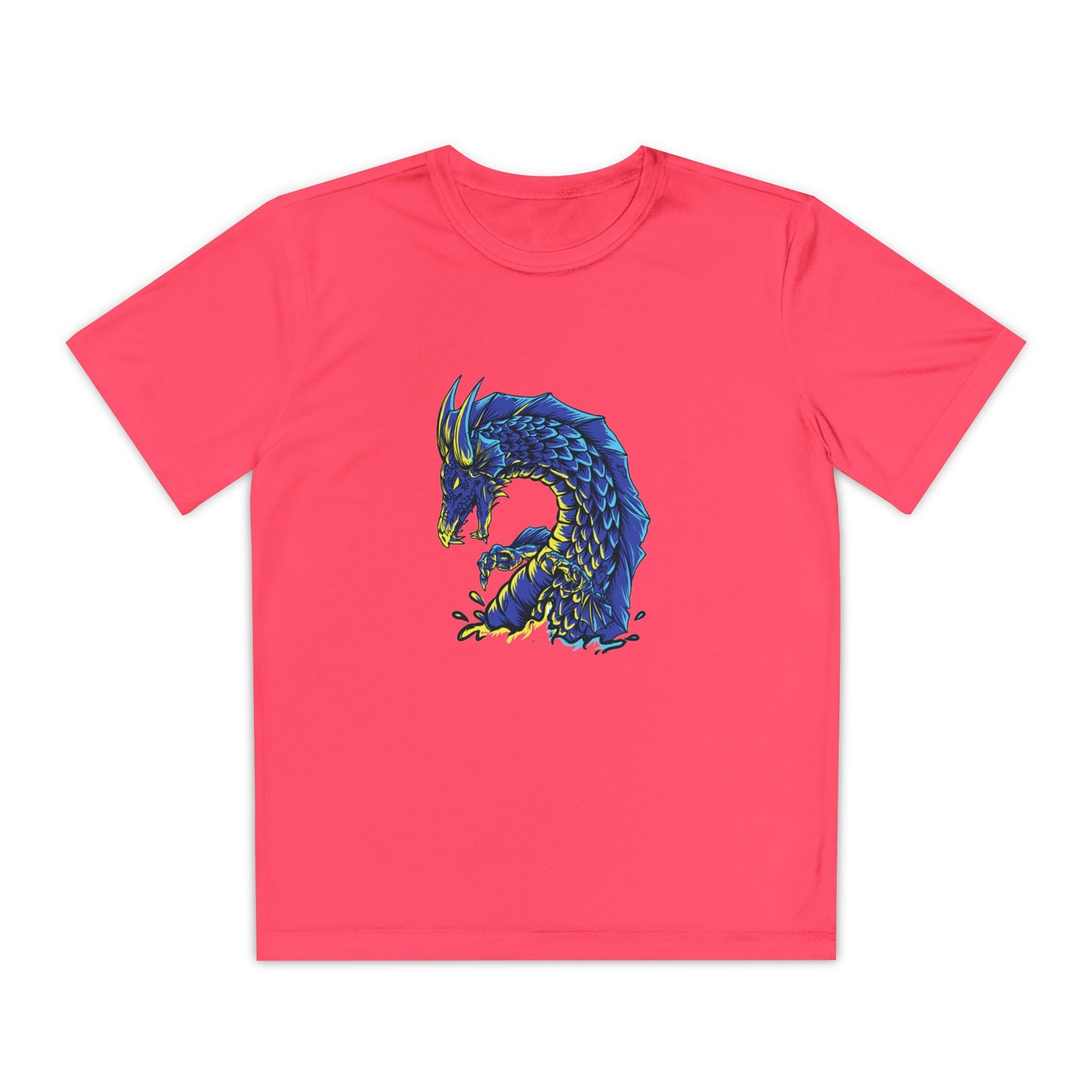 T-Shirt Youth Dragon Graphic Tee Competitive Spirit Shirt for Kids Epic Dragon Art Birthday Gift Sports Event Apparel