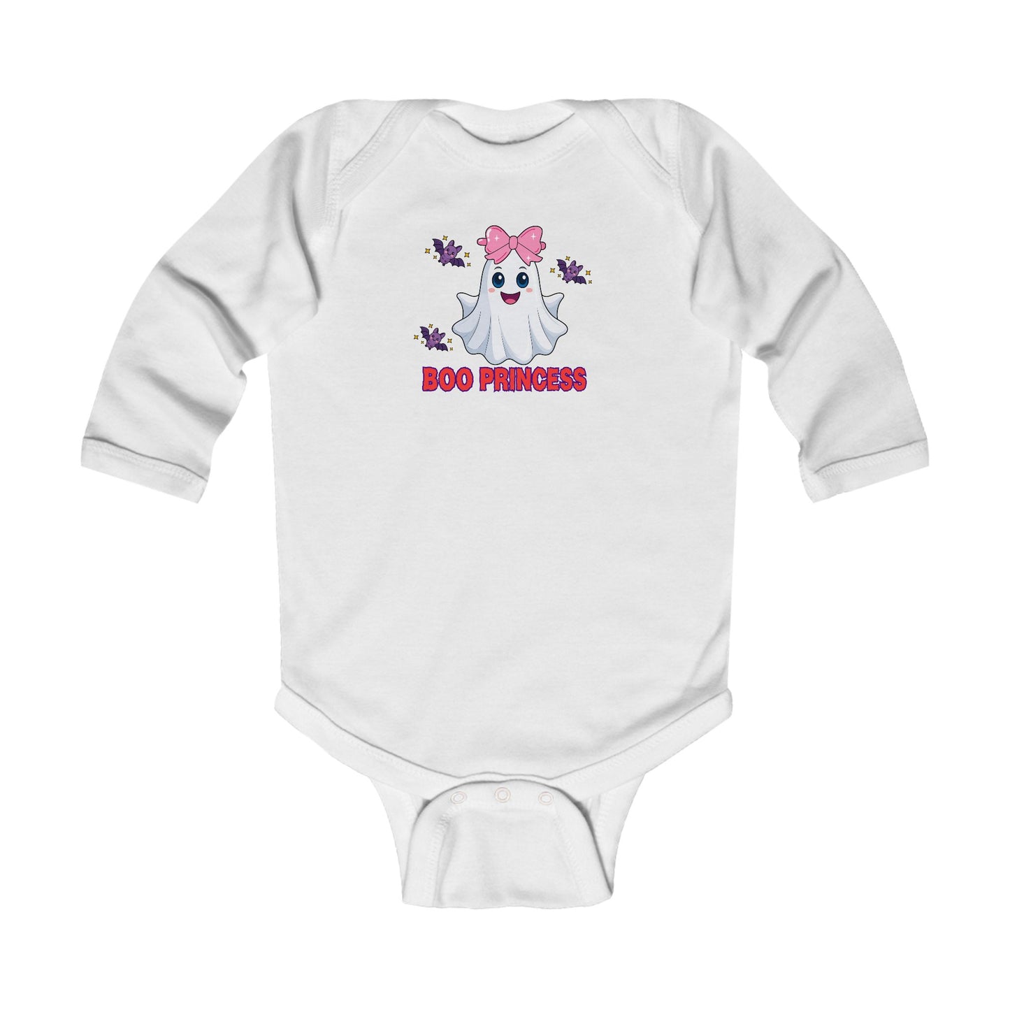 Boo Princess Infant Bodysuit Cute Ghost with Bat Accents Matching Halloween Apparel Fun Halloween Photo
