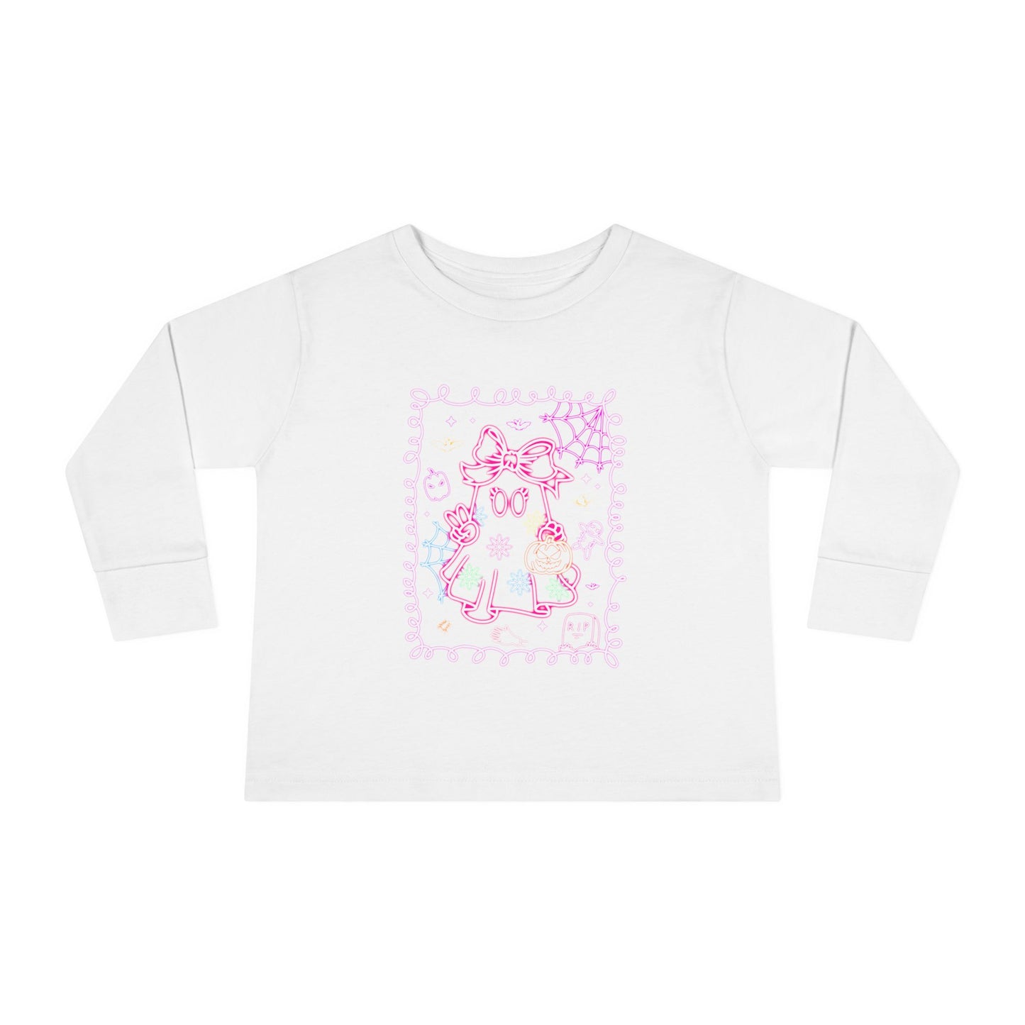 T-Shirt Cute Cat Toddler Long Sleeve Tee Adorable Gift Kids' Fashion Playdate Outfit Baby Shower Present Everyday Wear Halloween